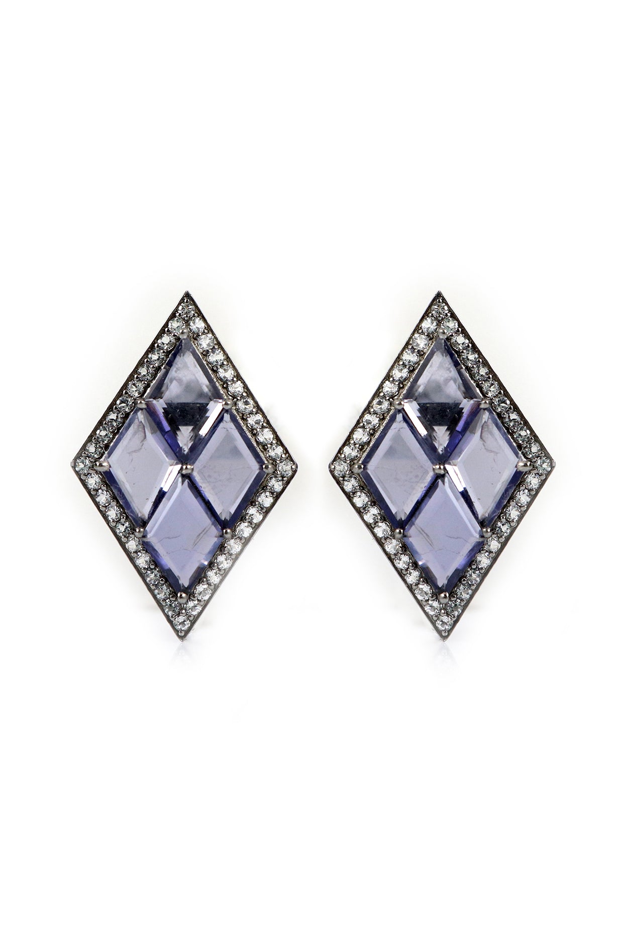 Blue Quad Studs in Sterling Silver