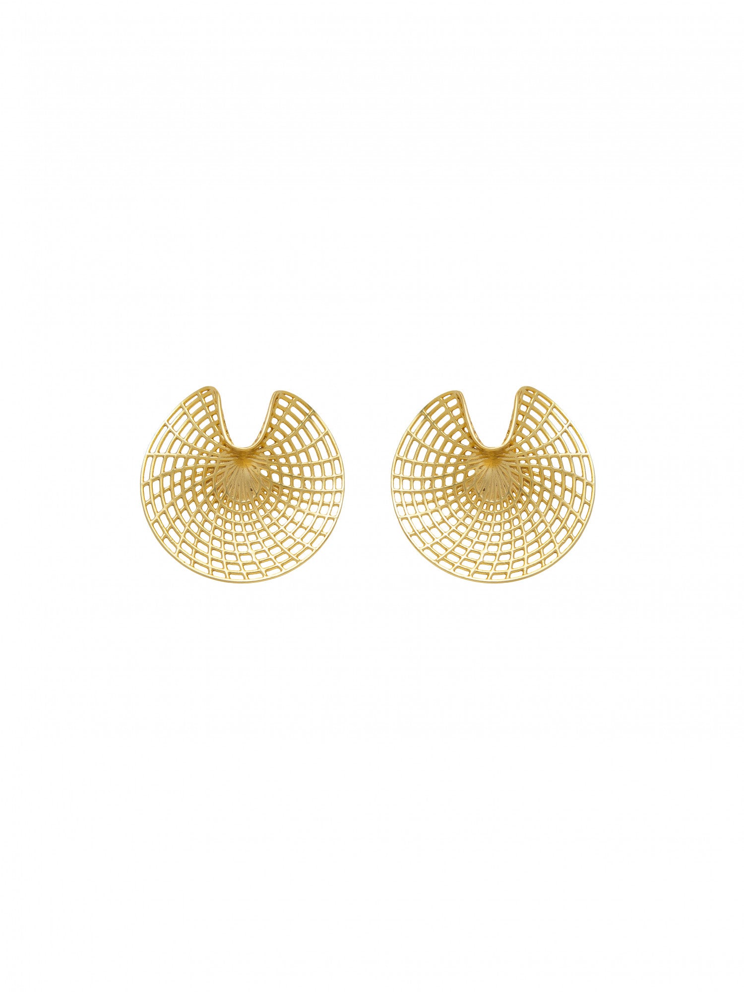 14k Gold Plated Fan Earrings