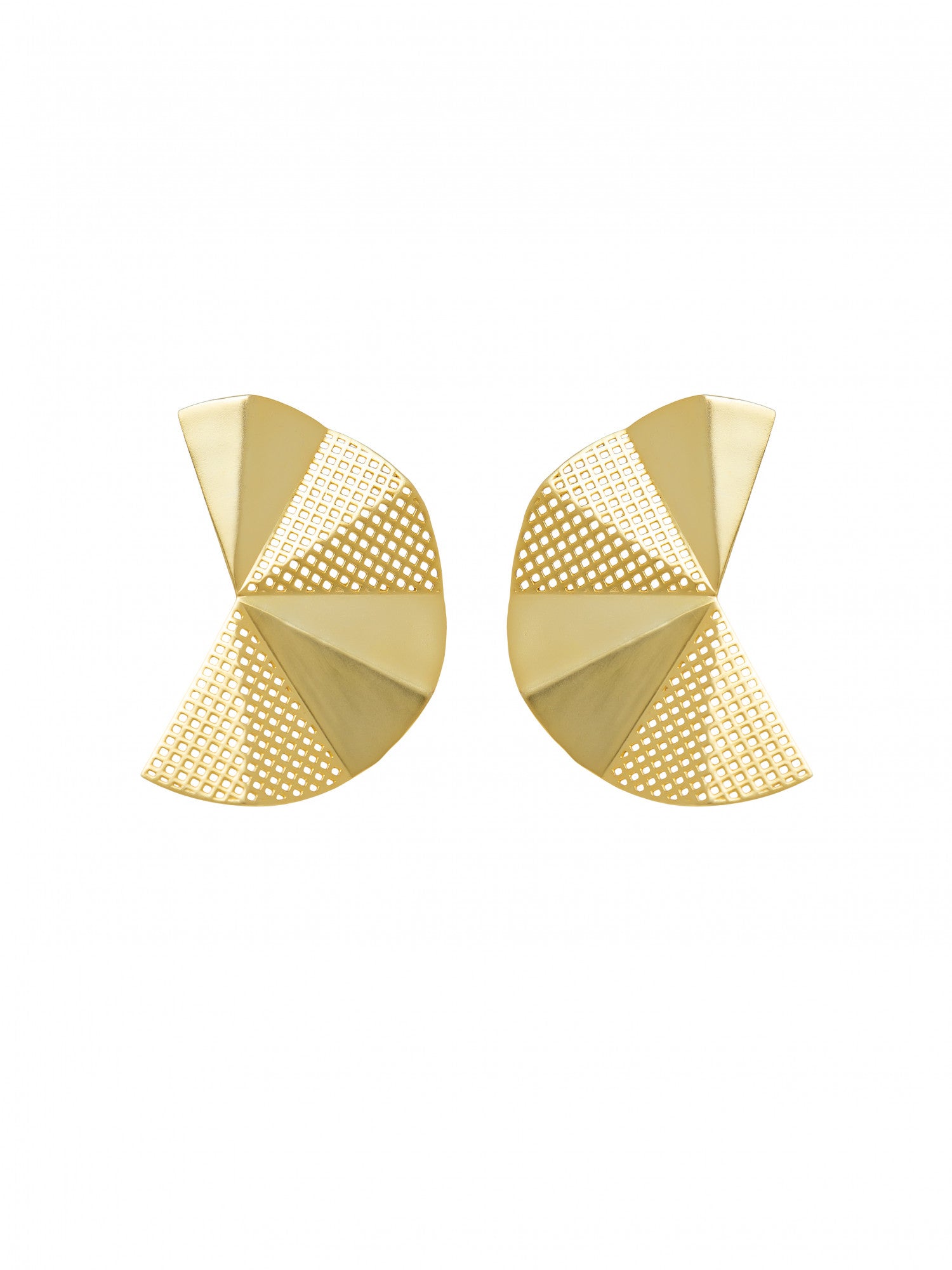 14k Gold Plated Waffle Earring