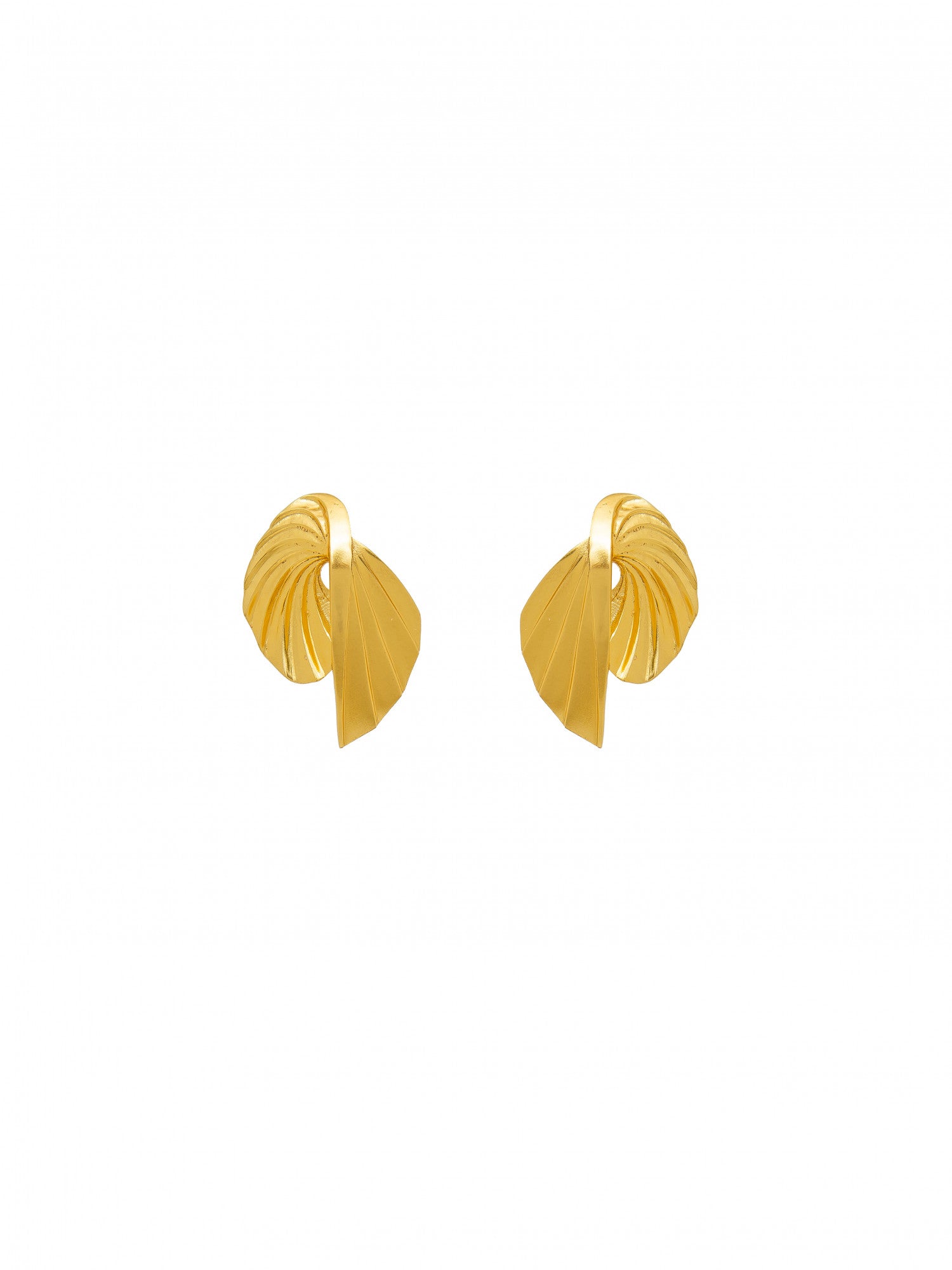 14k Gold Plated Curved Shell Earring