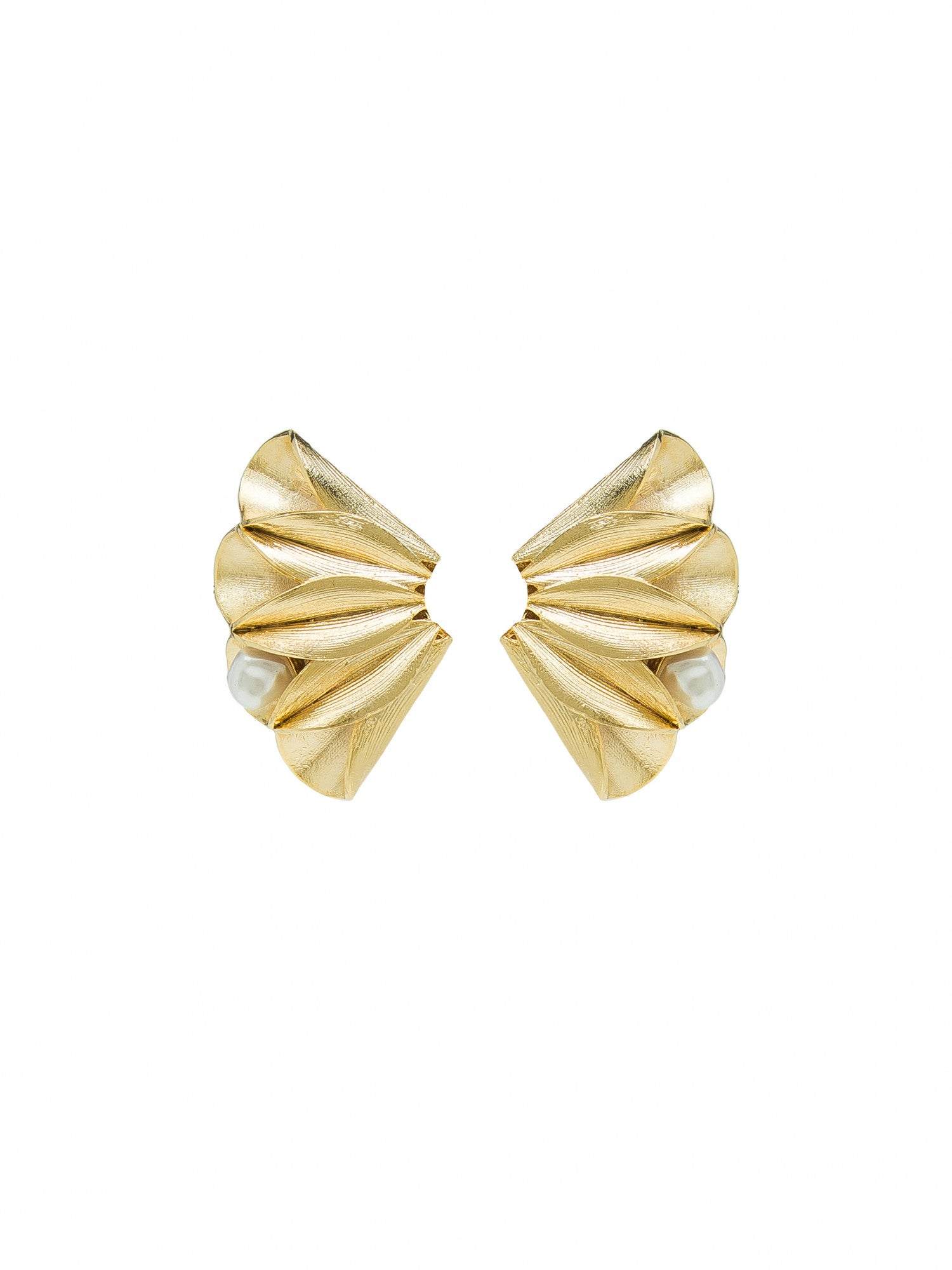 14k Gold Plated Petal Earrings