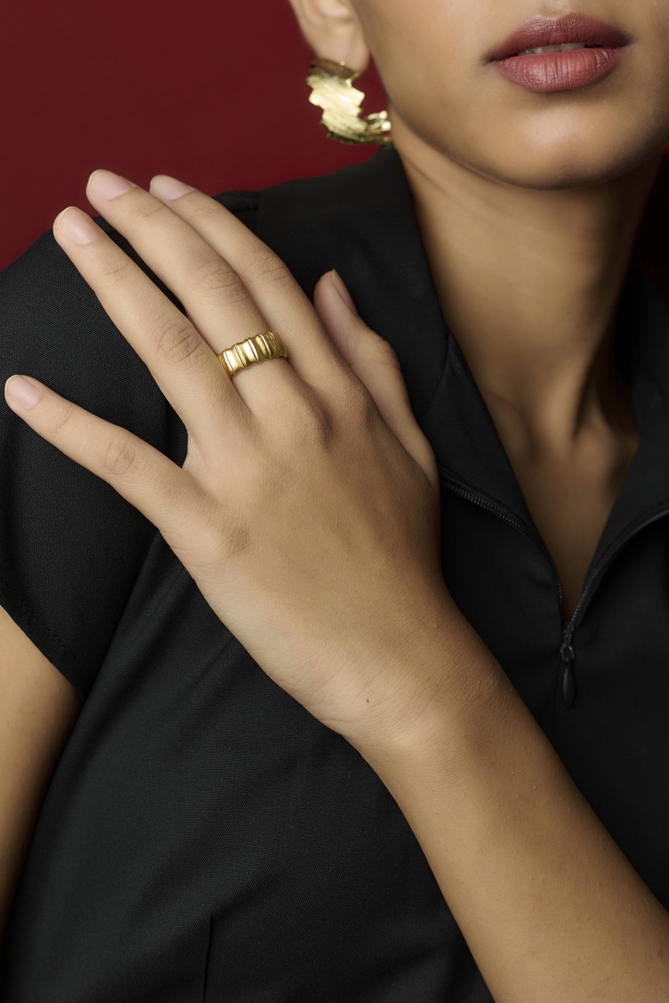 14k Gold Plated Petal Earrings