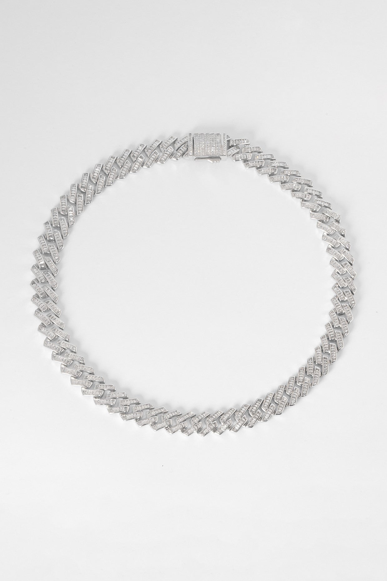 14Mm Iced Baguette Prong Cuban Chain