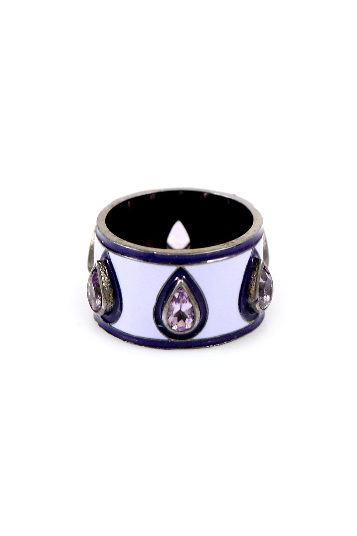 Amethyst Enamel Band in Sterling Silver