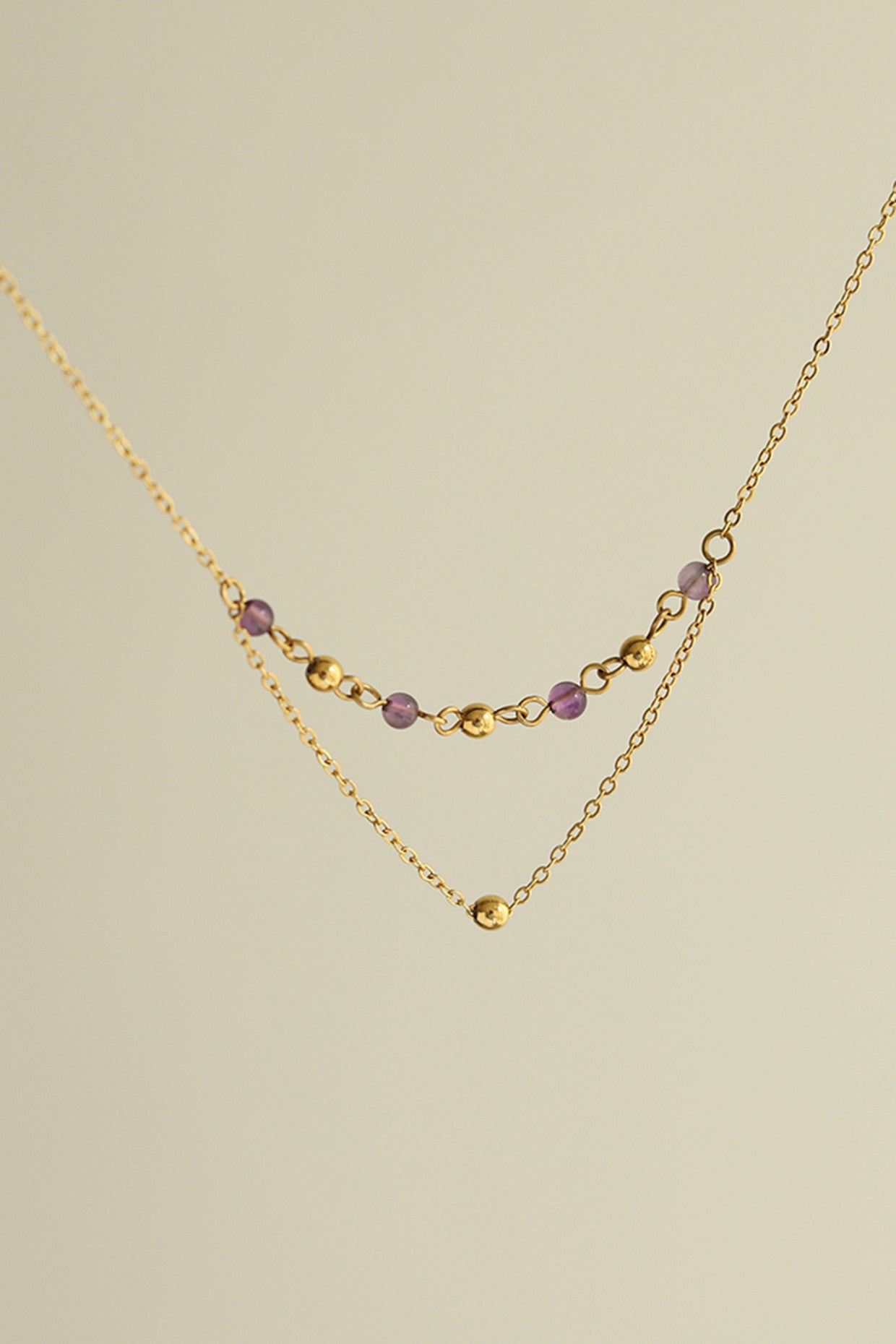 18k Amethyst Beaded Necklace