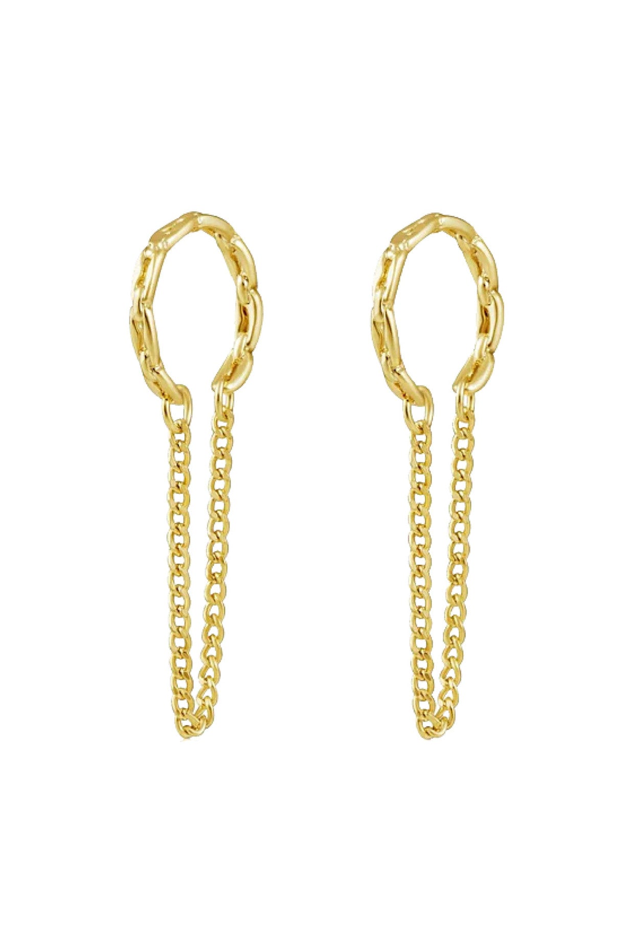 18k Gold Chain Ear Cuff