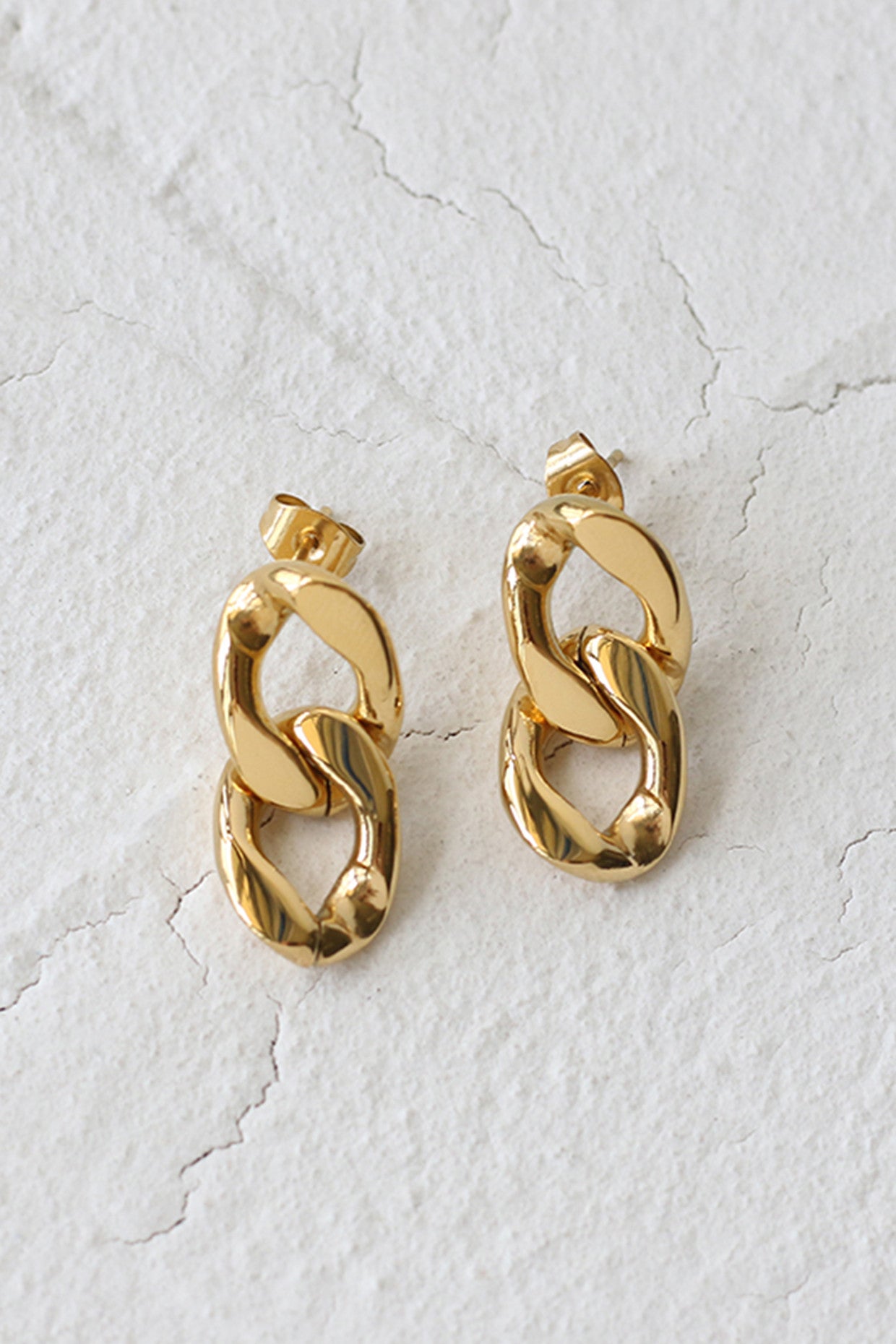 18k Gold Link Earrings