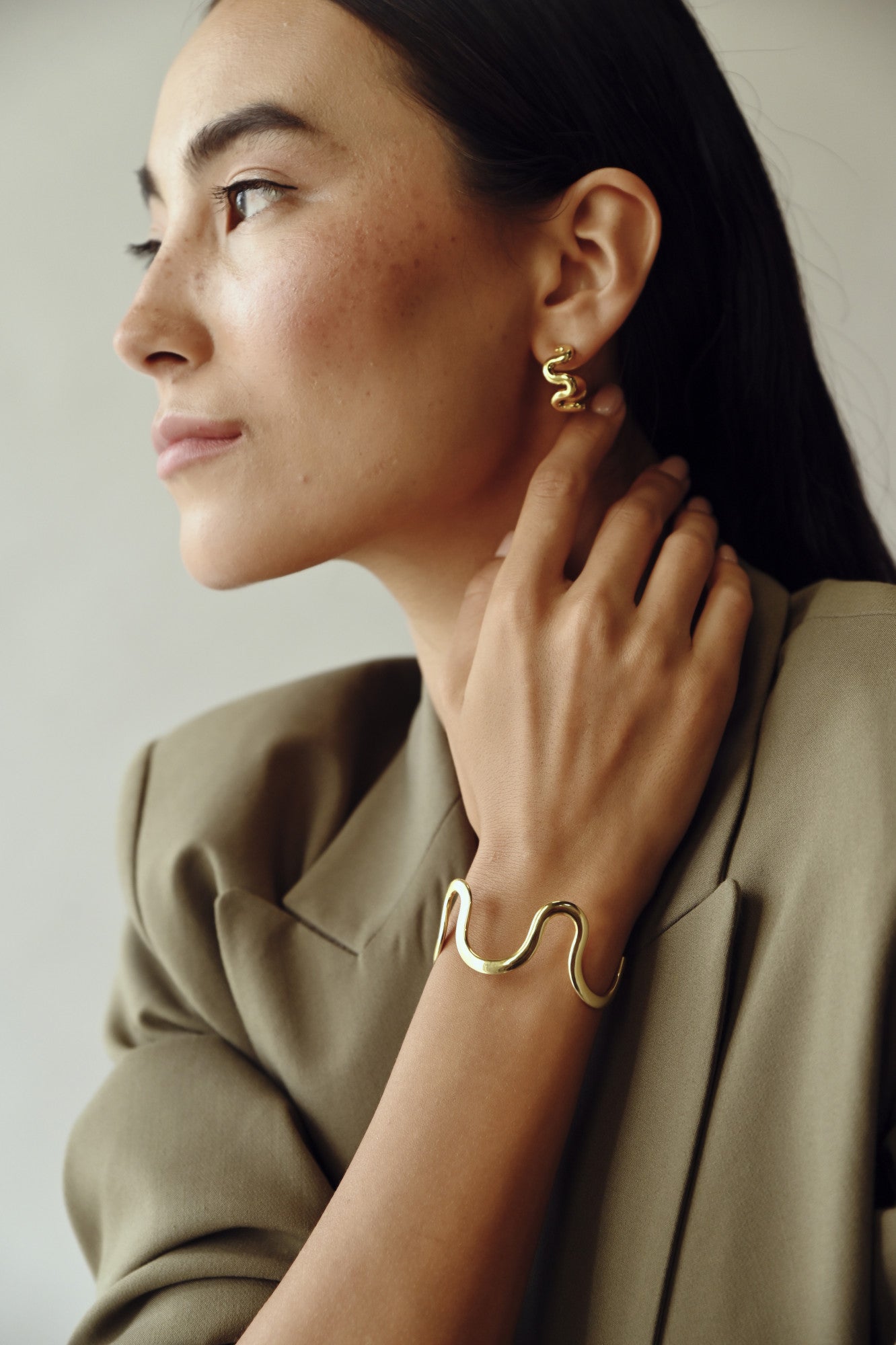 18k Gold Plated Swirl Cuff