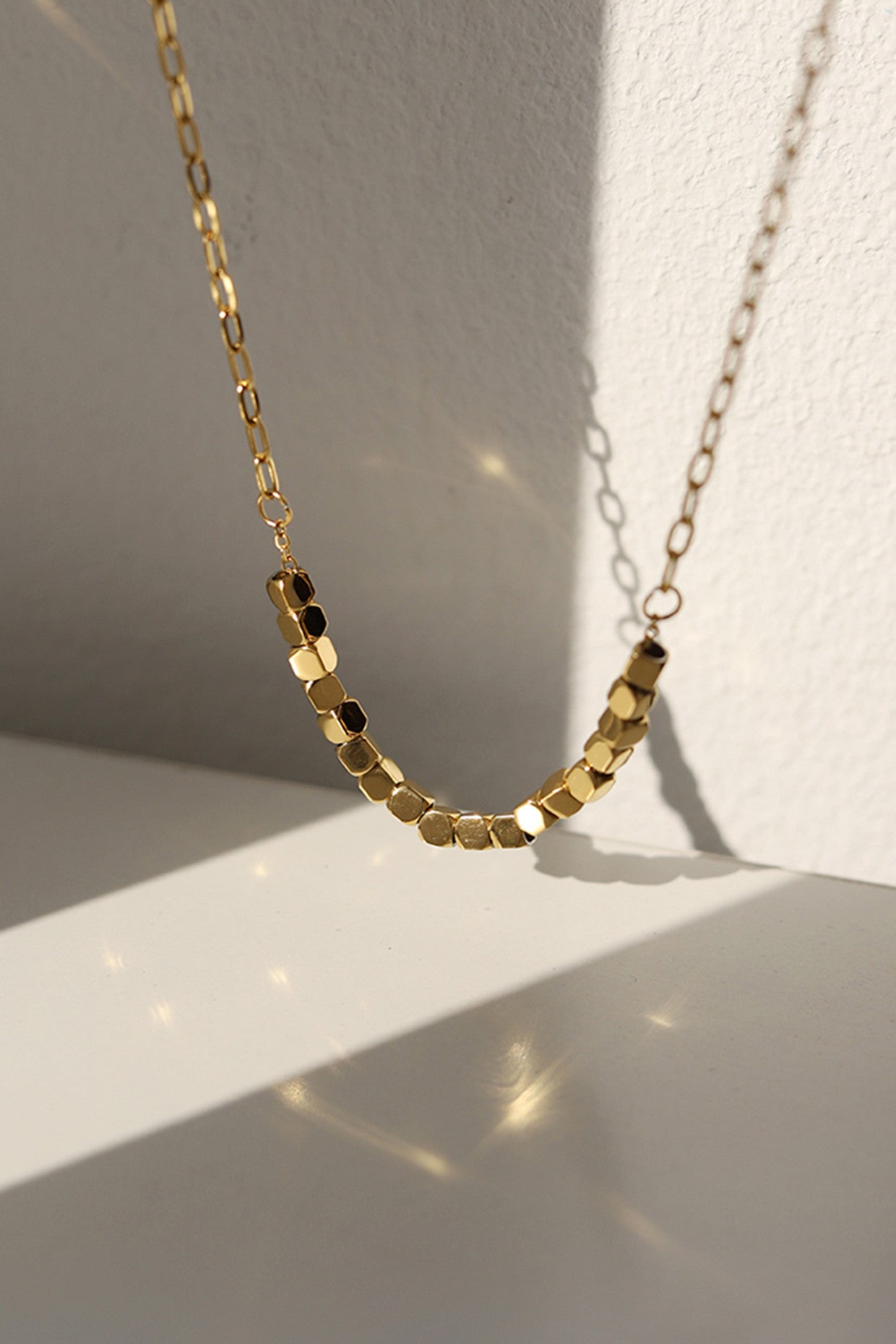 18k Gold Sparkling Beads Necklace