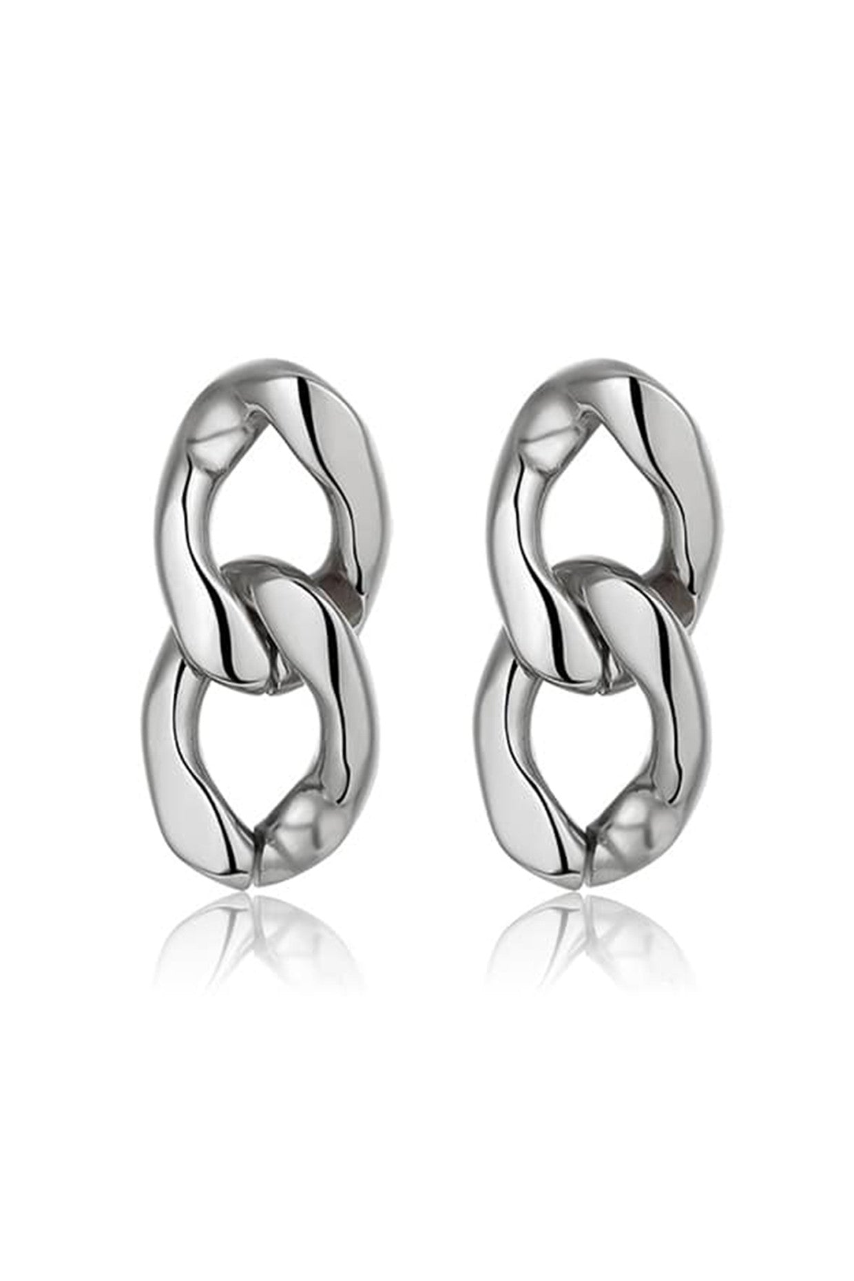 18k Silver Link Earrings