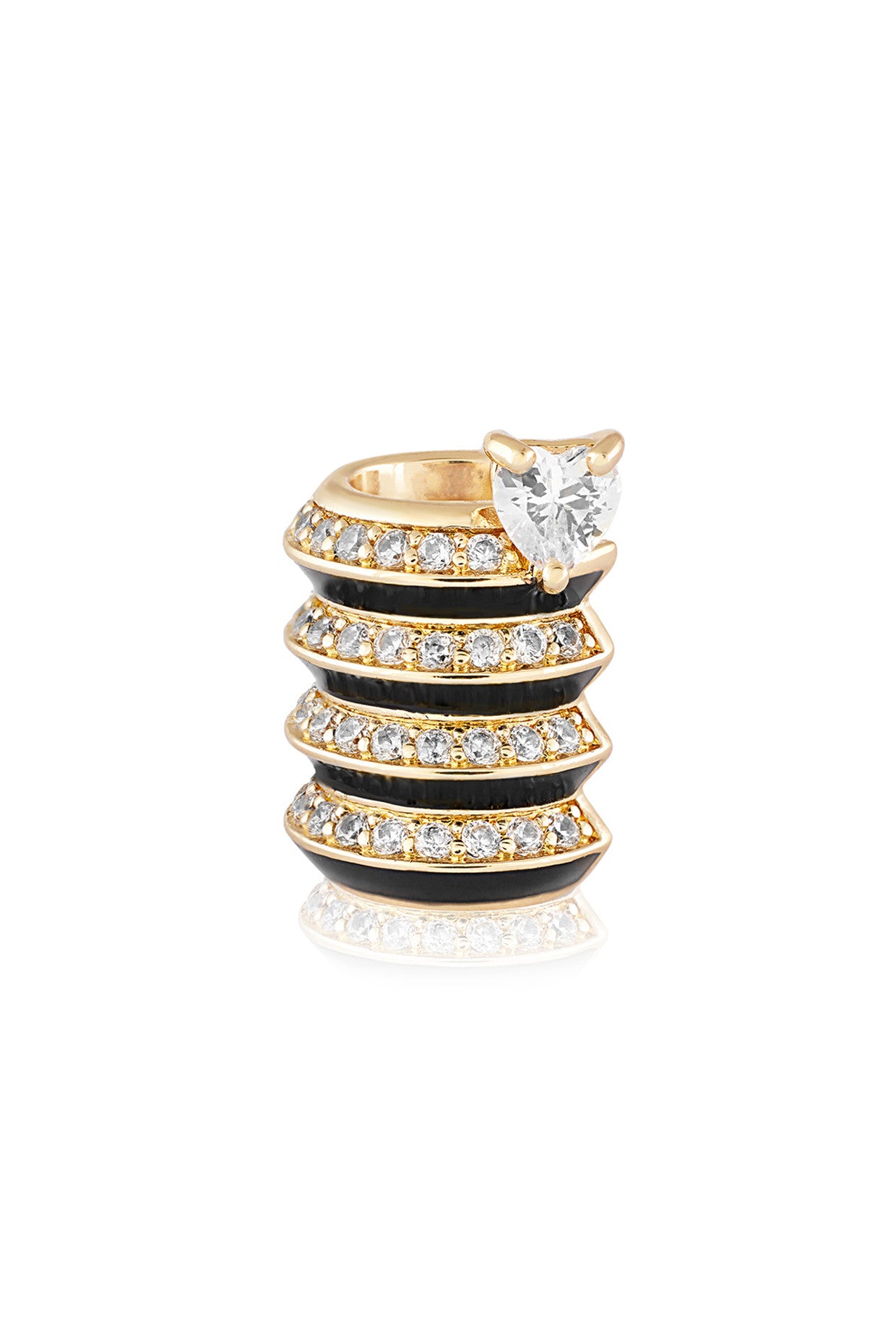 18Kt Gold Plated Black Spiral Ear Cuff