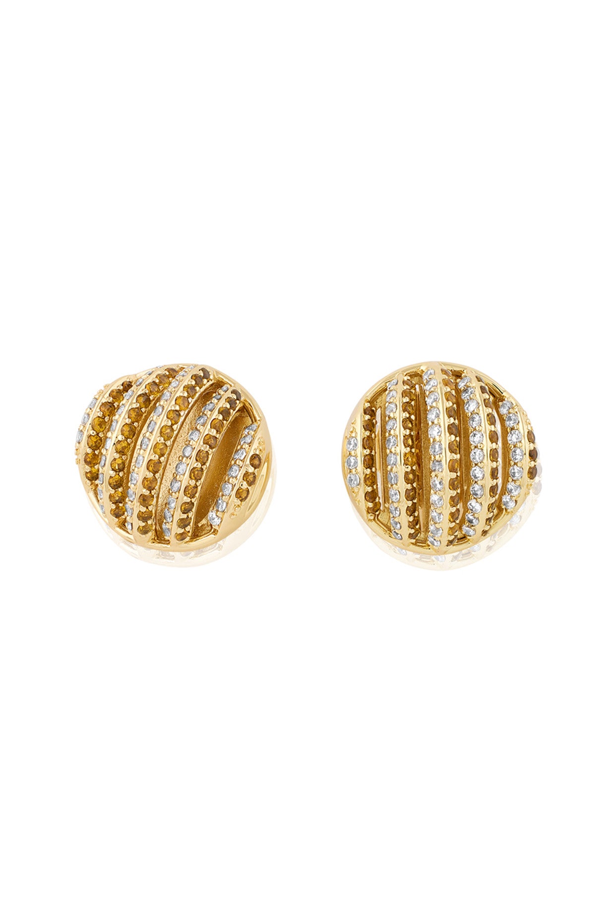 18Kt Gold Plated Bling Button Studs