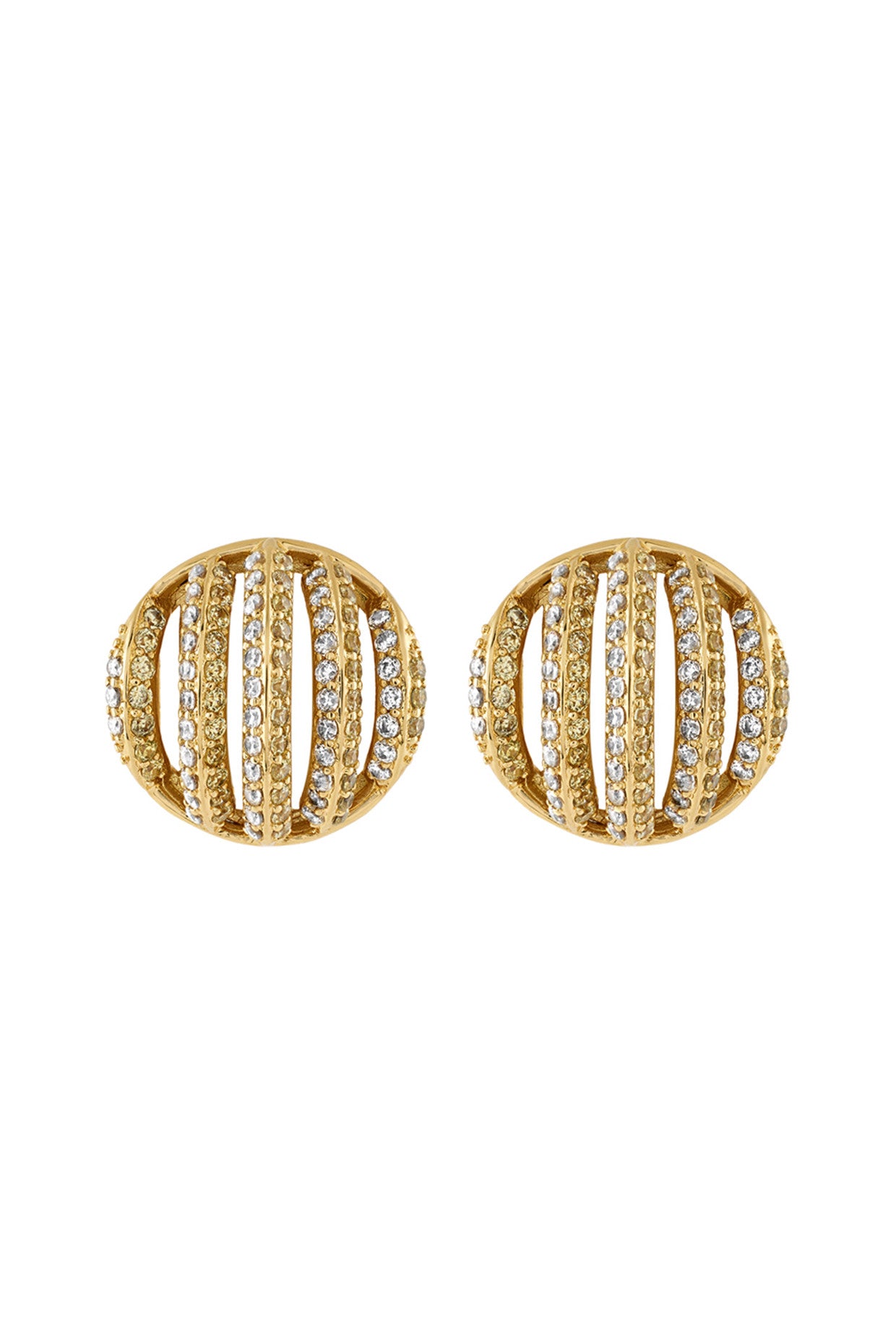18Kt Gold Plated Bling Button Studs