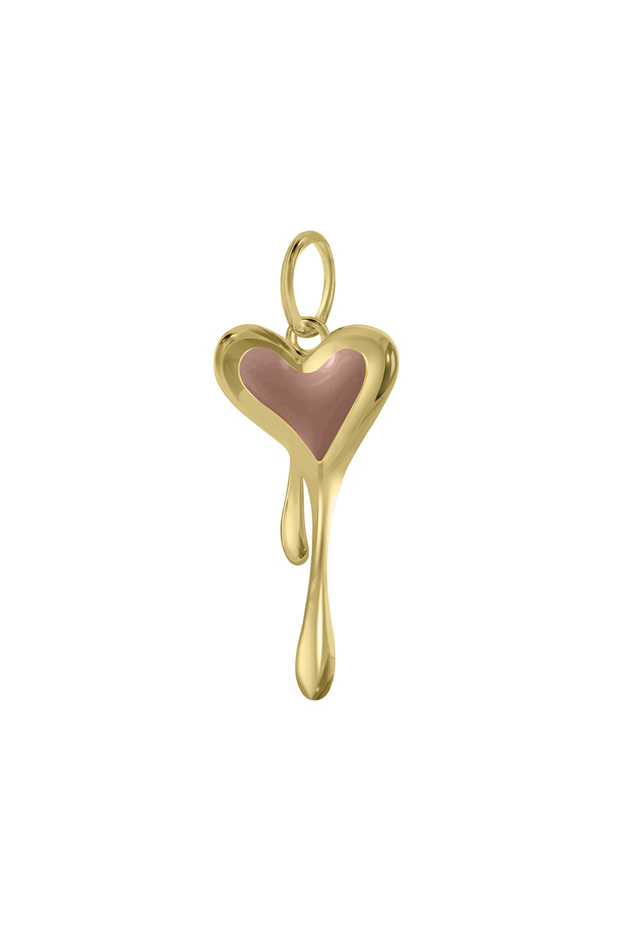 Brown Enamel Melting Heart Mini Chain Necklace