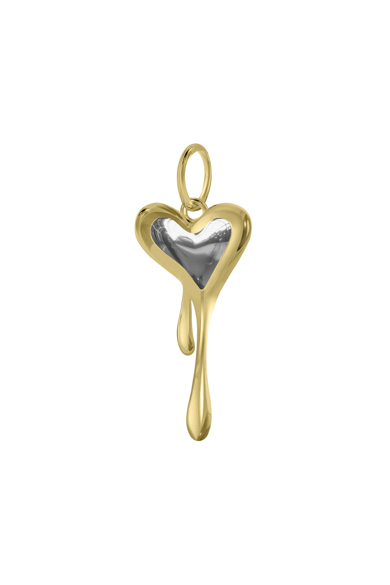 Dual Tone Melting Heart Chain Necklace