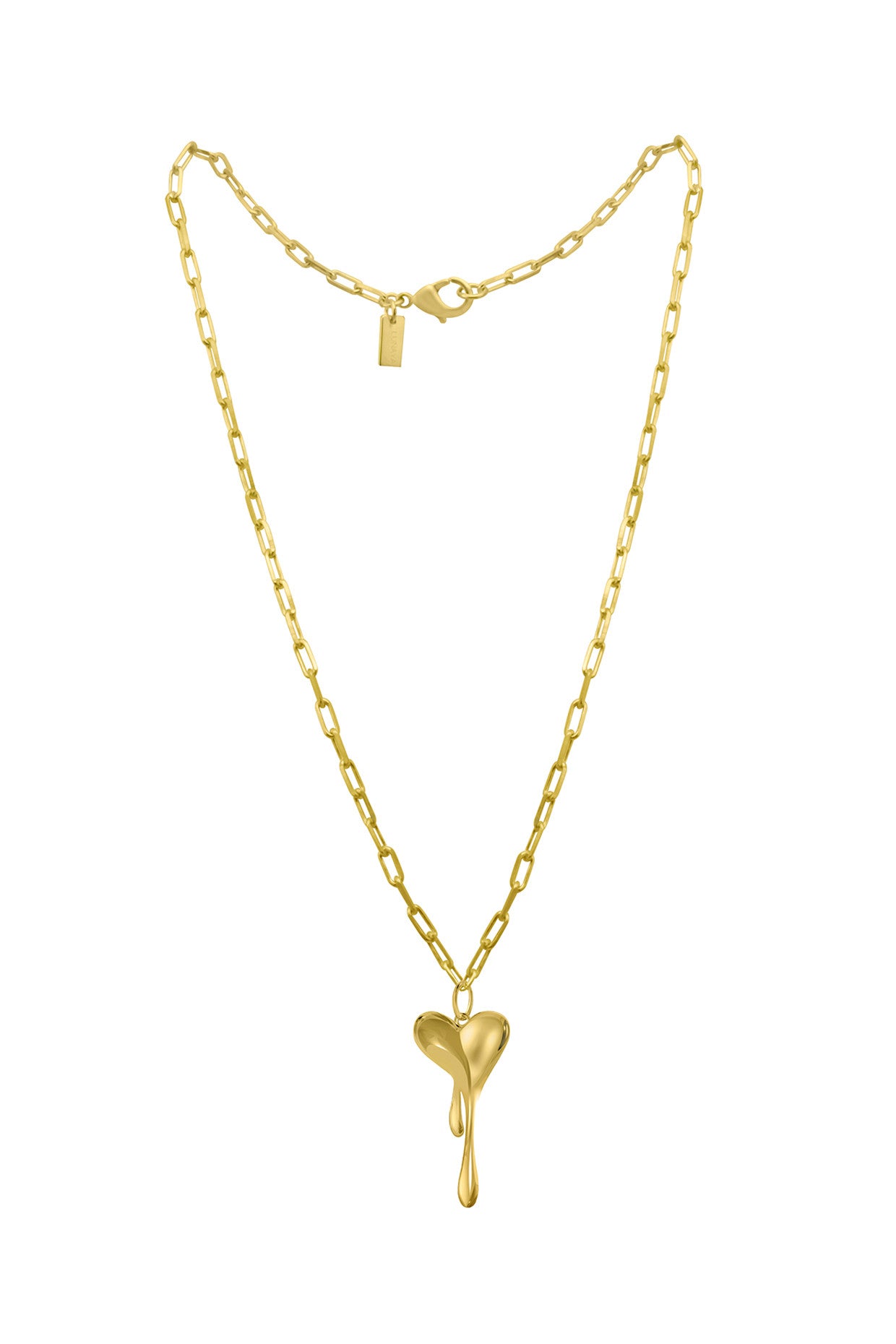 18kt Gold Plated Melting Heart Chain Necklace