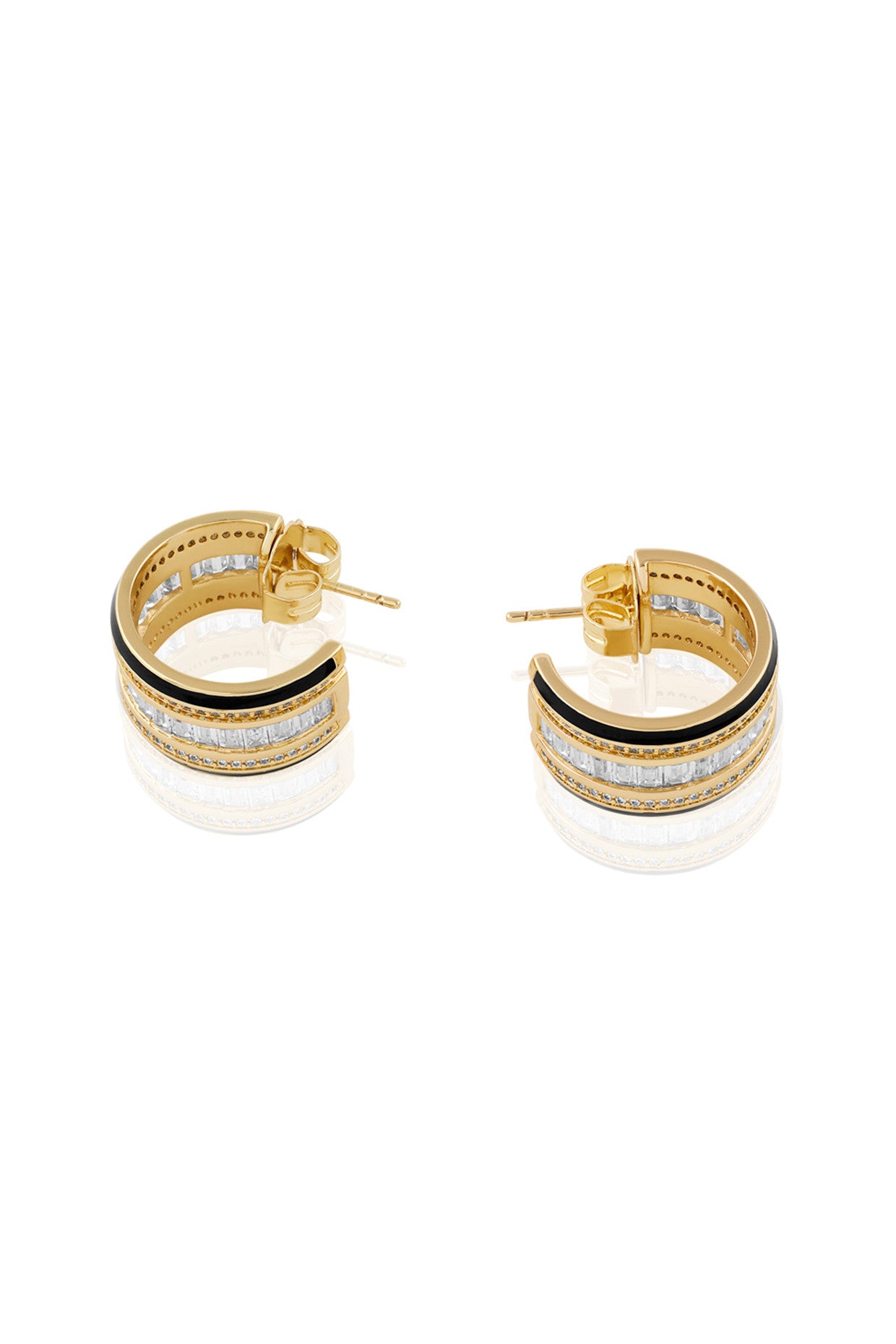 18Kt Gold Plated Disco Enamel Hoops