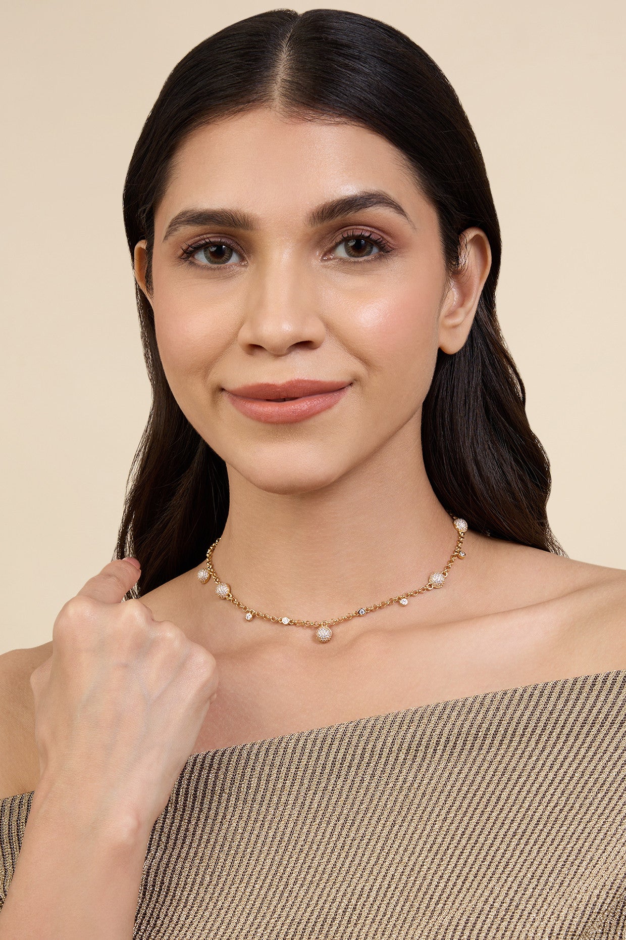 18Kt Gold Plated Disco Galaxy Necklace