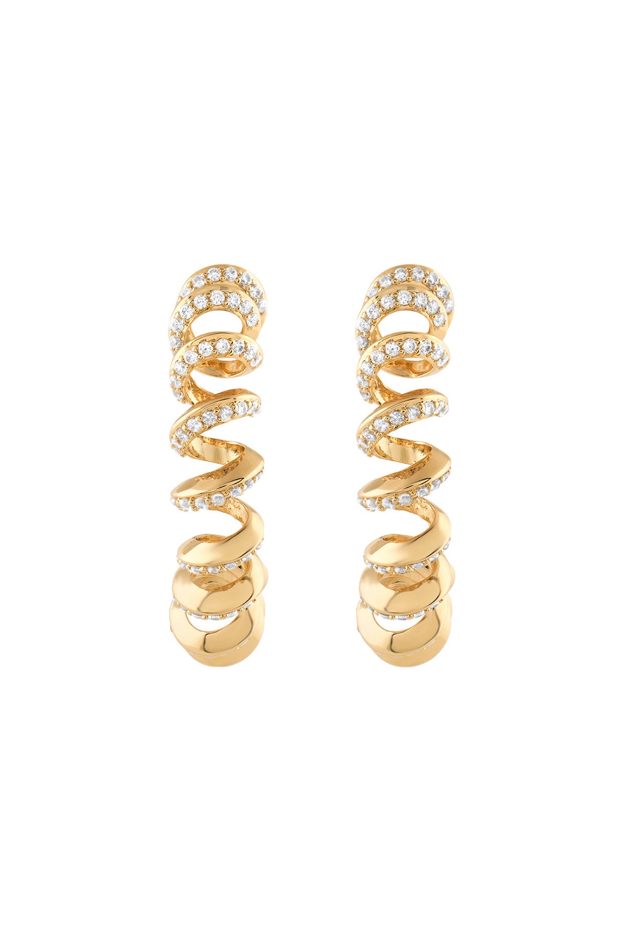 18Kt Gold Plated Disco Spiral Hoops