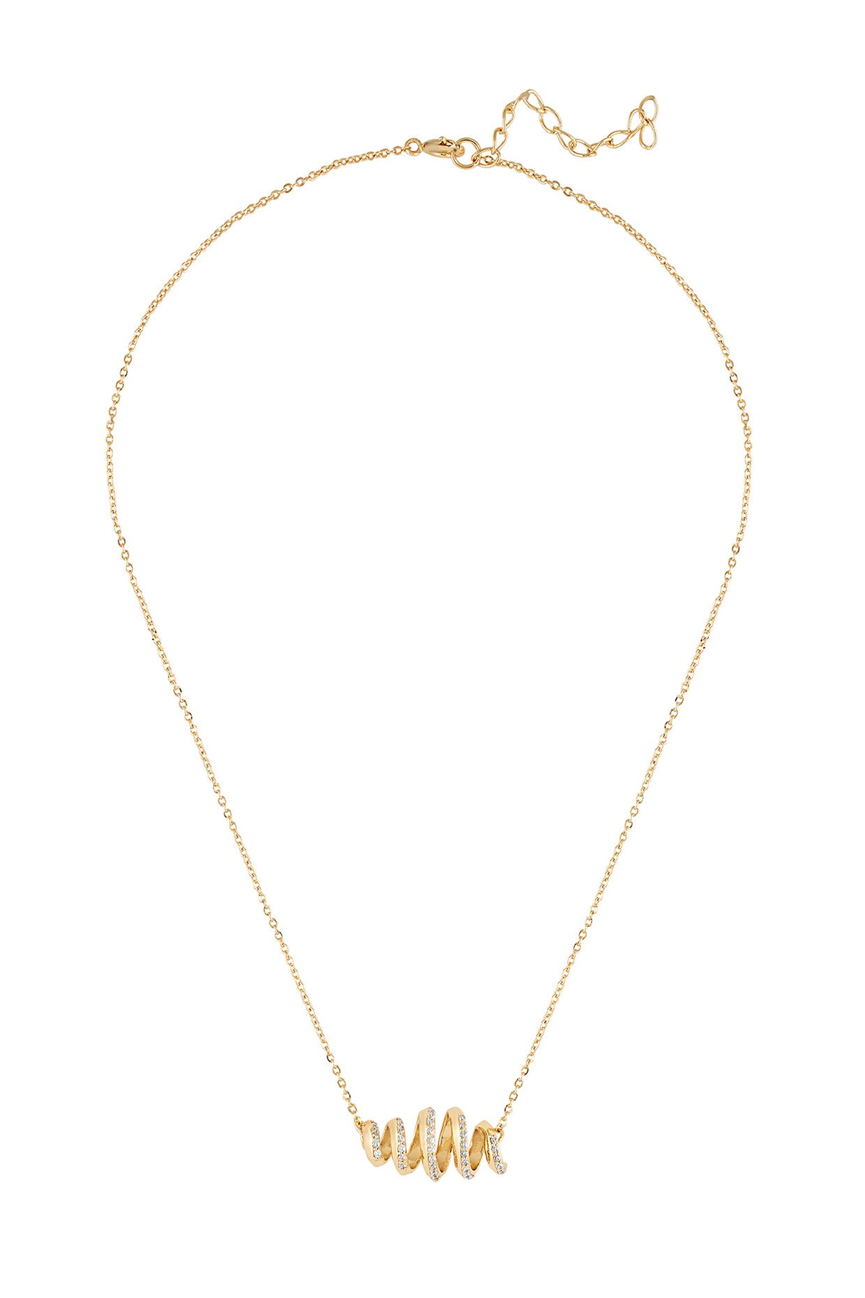 18Kt Gold Plated Disco Spiral Necklace