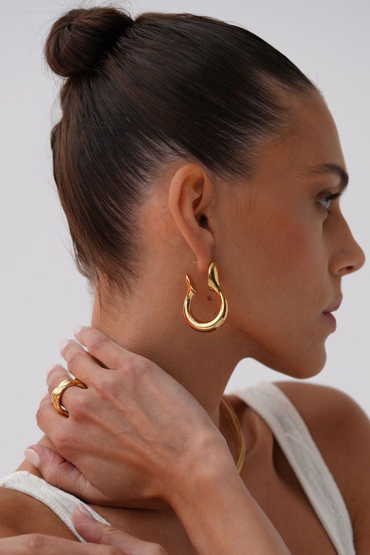 18kt Gold Plated Gold Statement Earrings