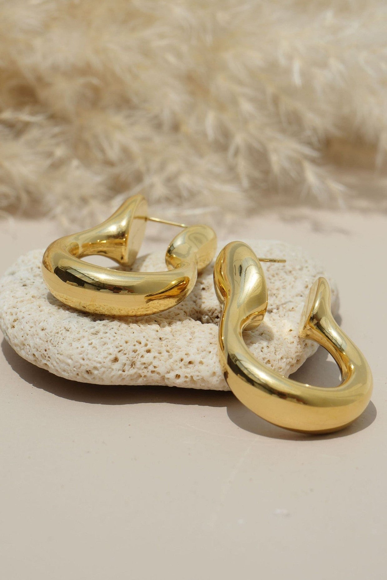 18kt Gold Plated Gold Statement Earrings
