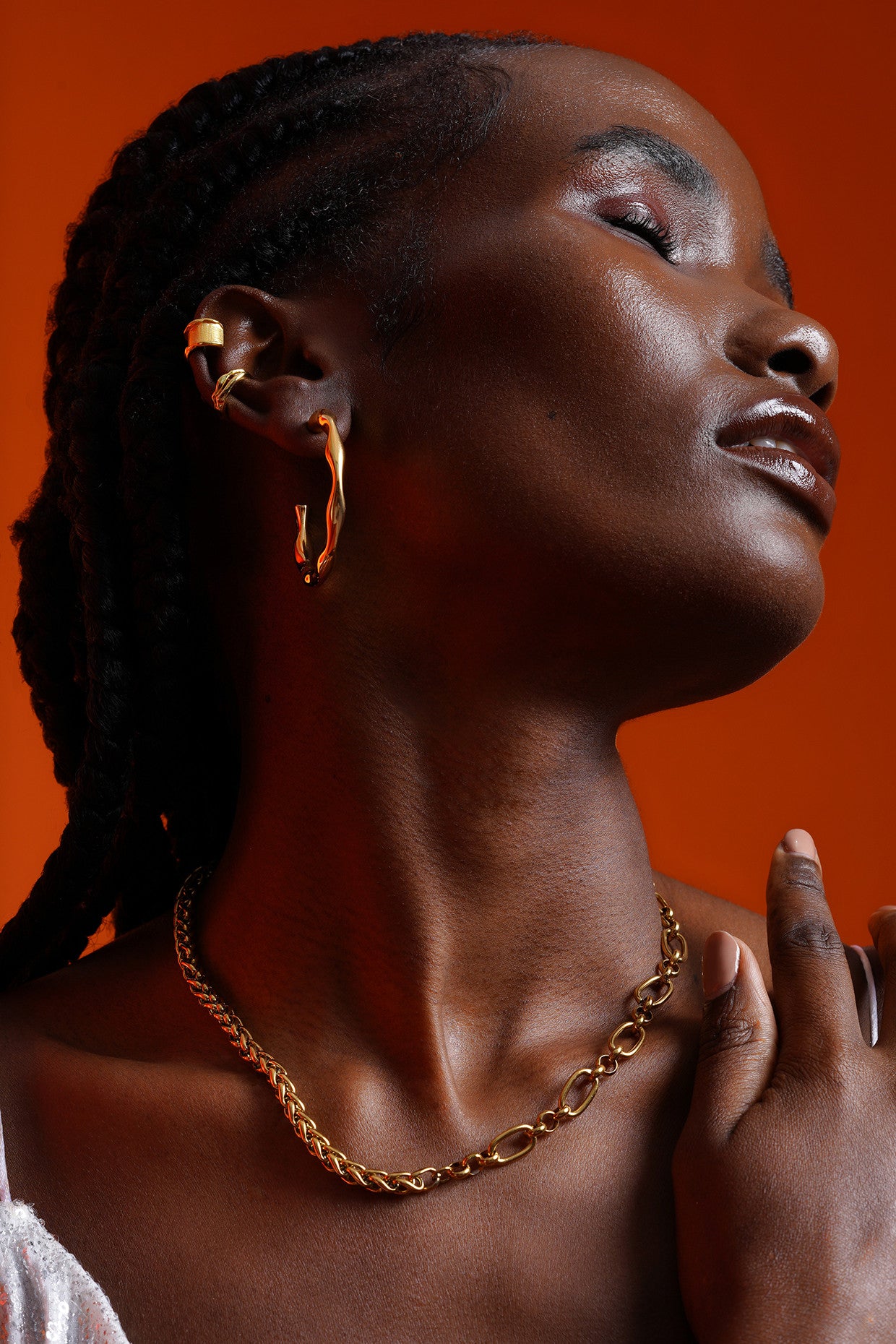 18kt Gold Plated Gold Hammered Hoops