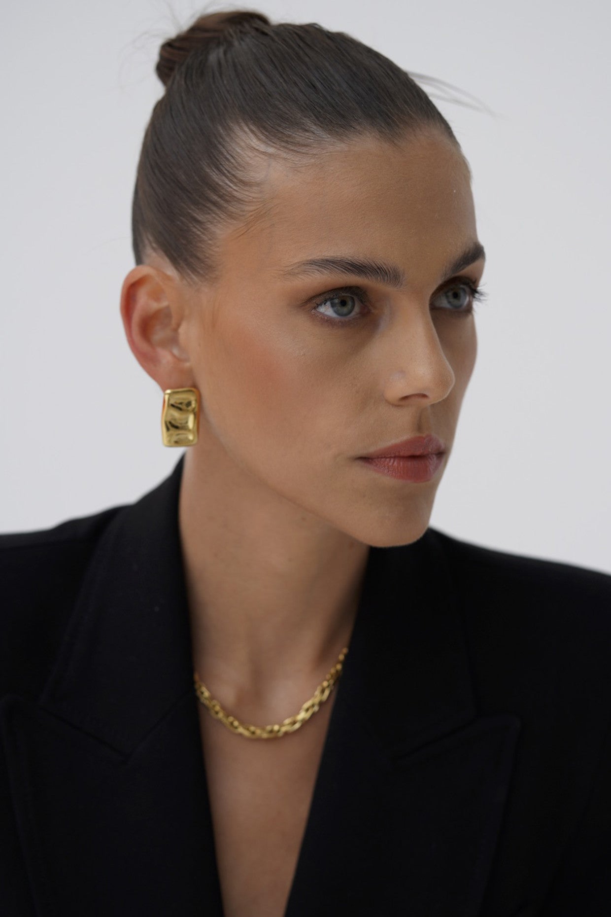 18kt Gold Plated Gold Pressed Stud Earrings