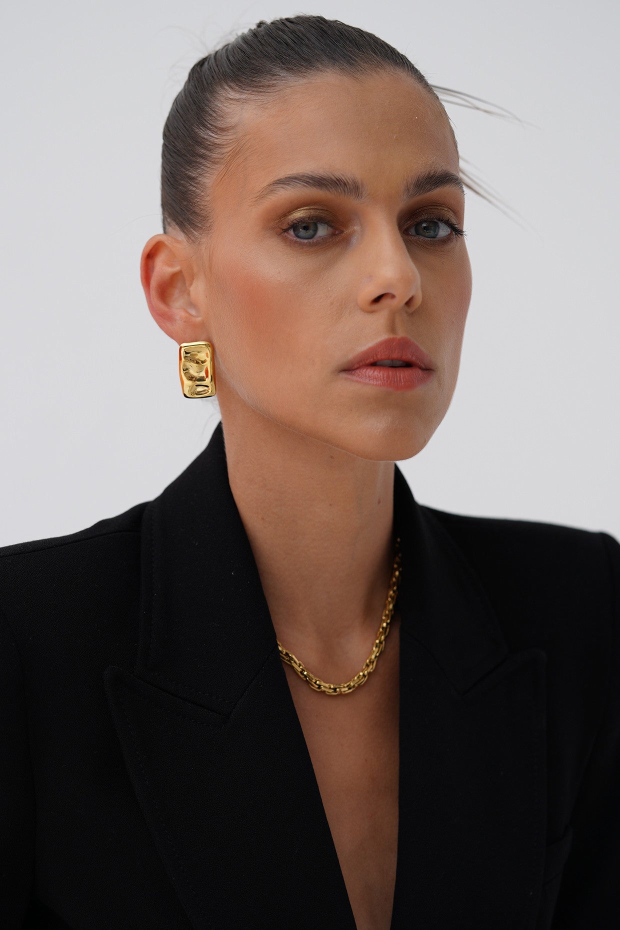 18kt Gold Plated Half n Half Earrings