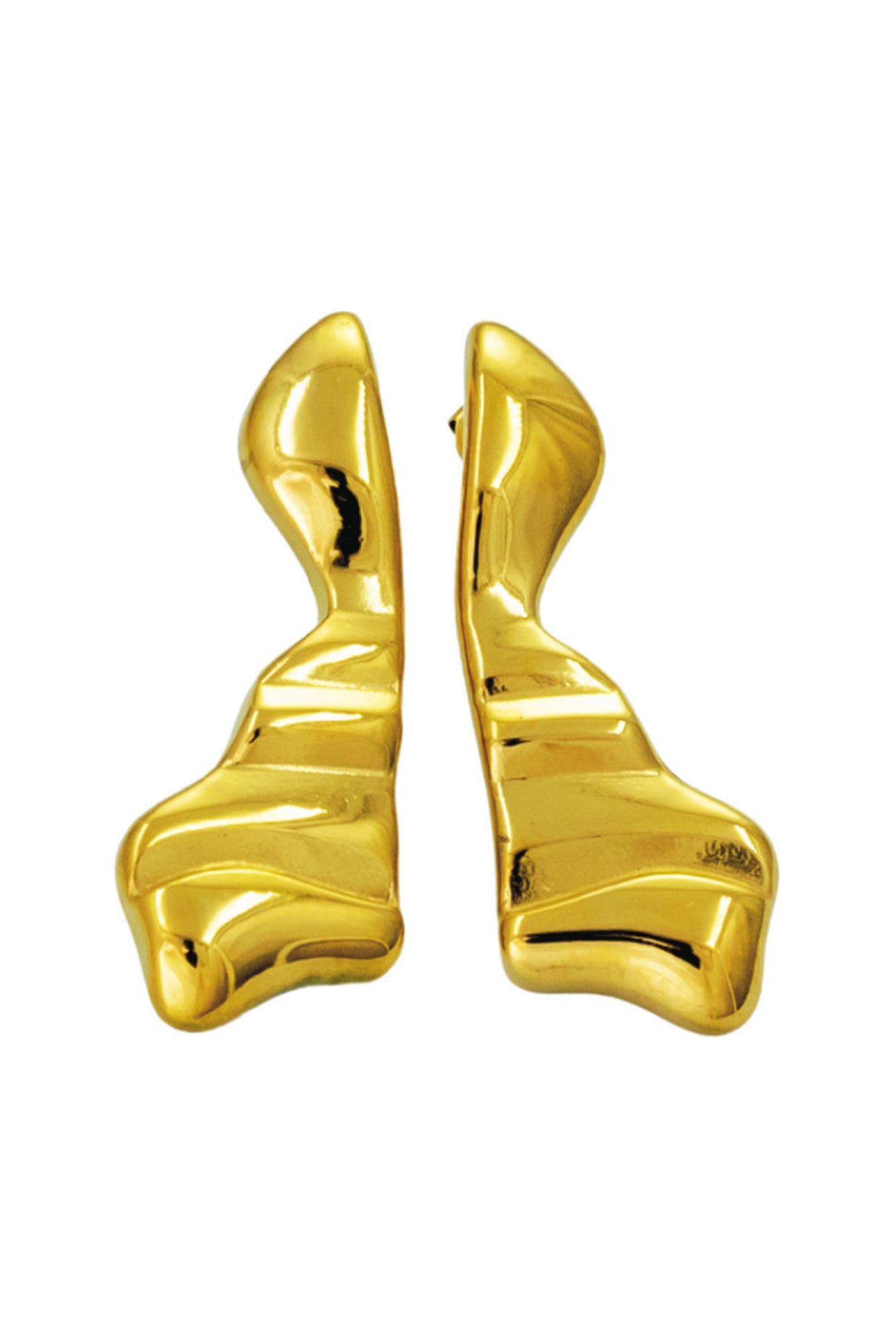 18kt Gold Plated Half n Half Earrings