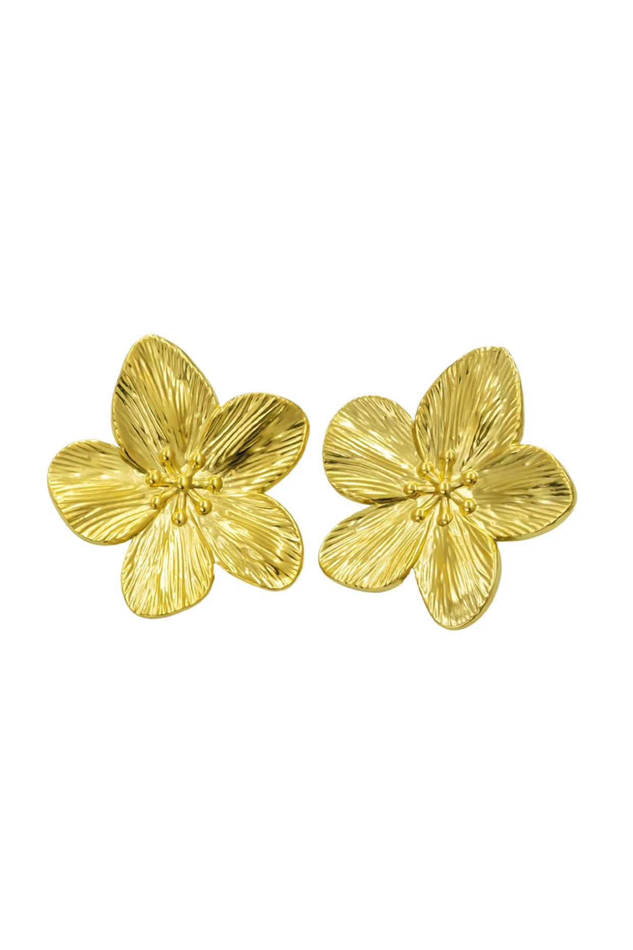 18kt Gold Plated Gold Floral Stud Earrings