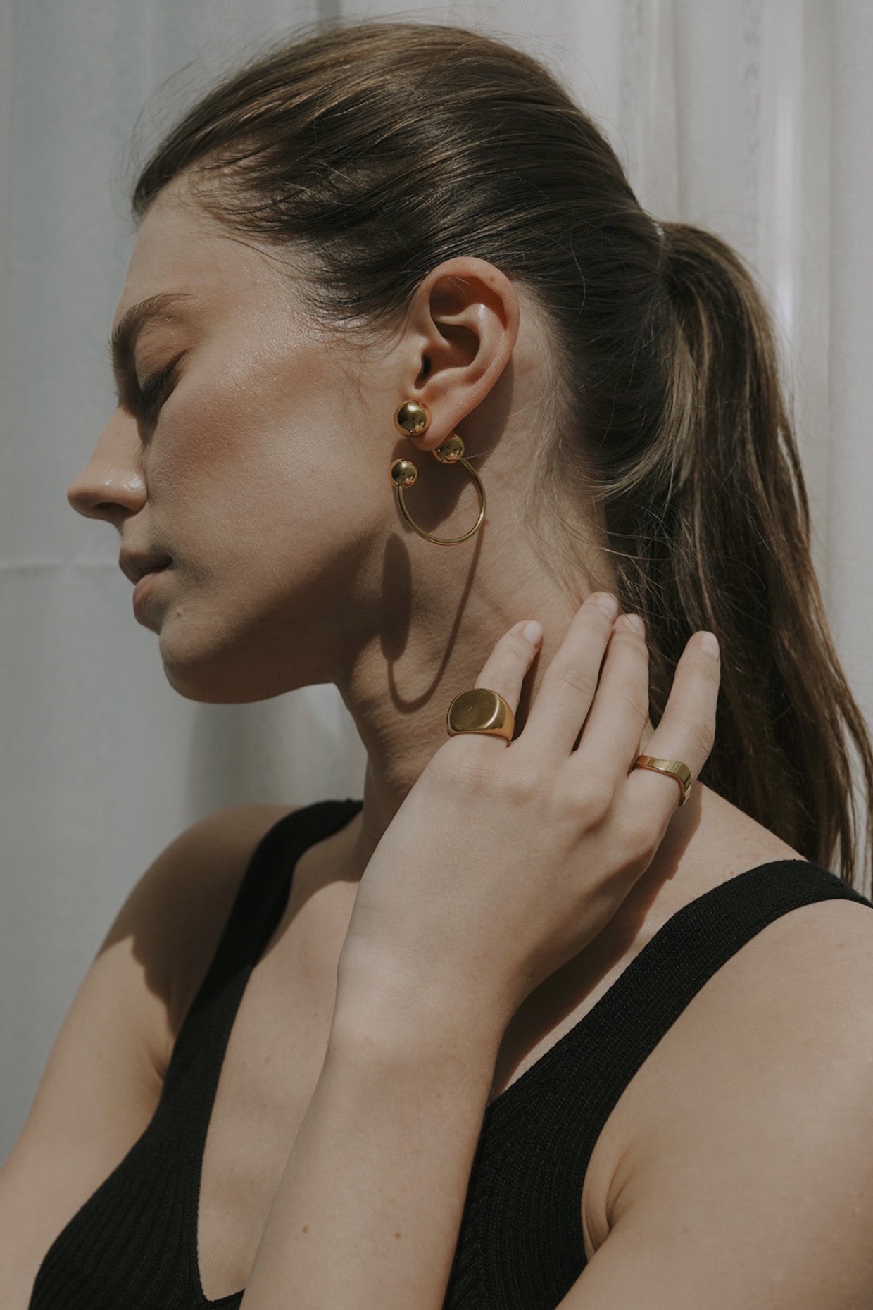 18kt Gold Plated Curved Ring