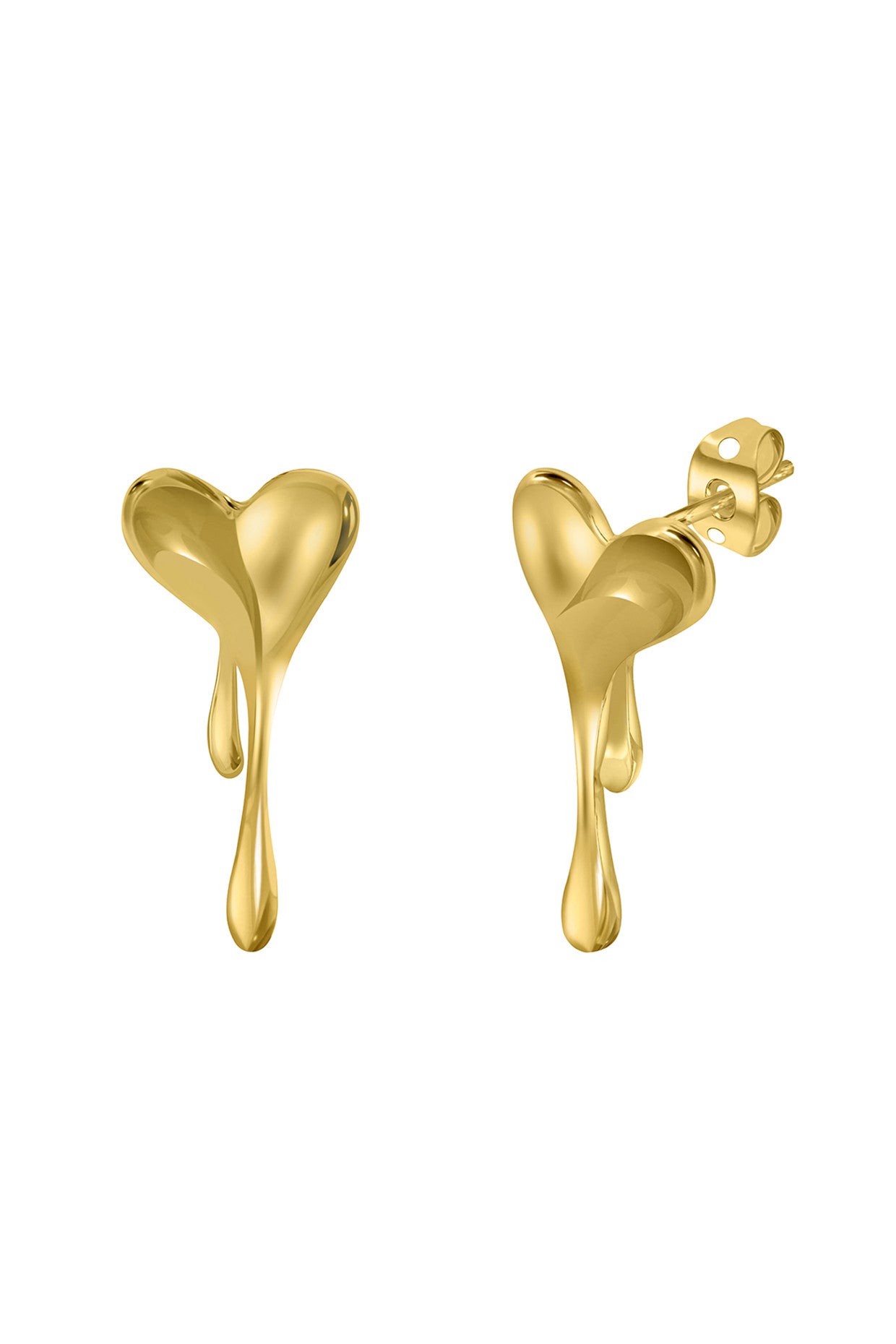 18kt Gold Plated Melting Heart Earrings