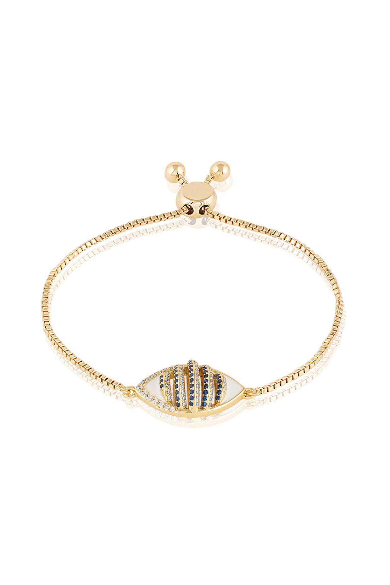 18Kt Gold Plated Eyelet Party Bolo Bracelet