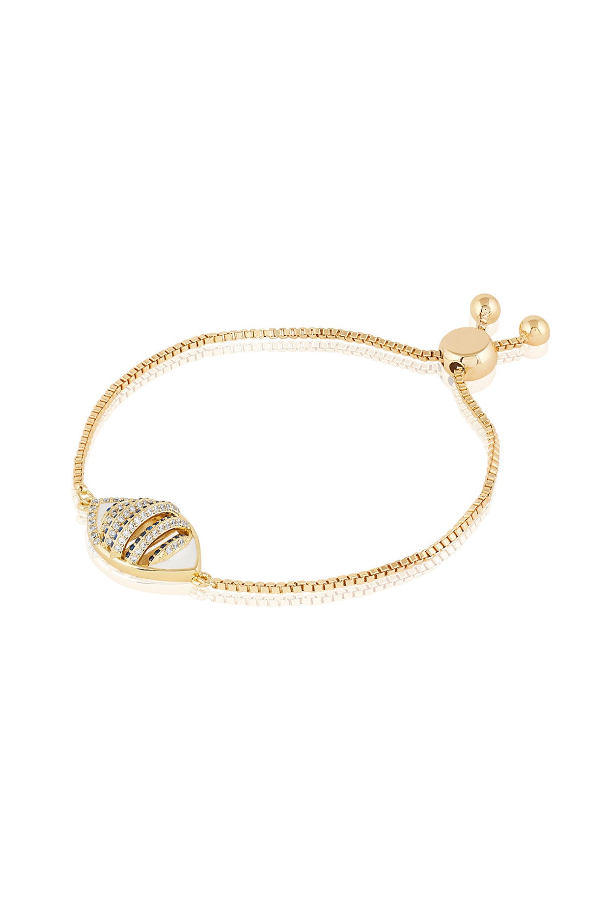 18Kt Gold Plated Eyelet Party Bolo Bracelet