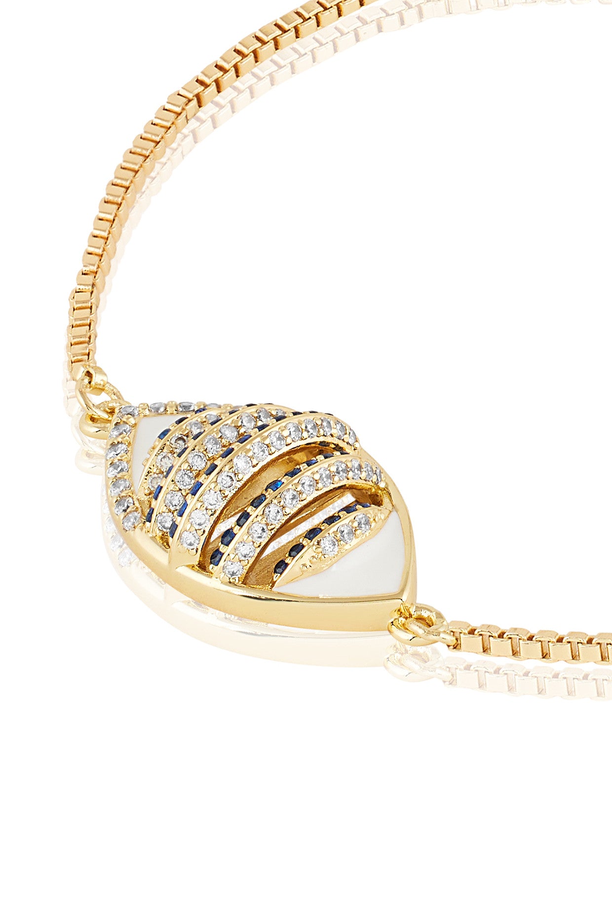 18Kt Gold Plated Eyelet Party Bolo Bracelet