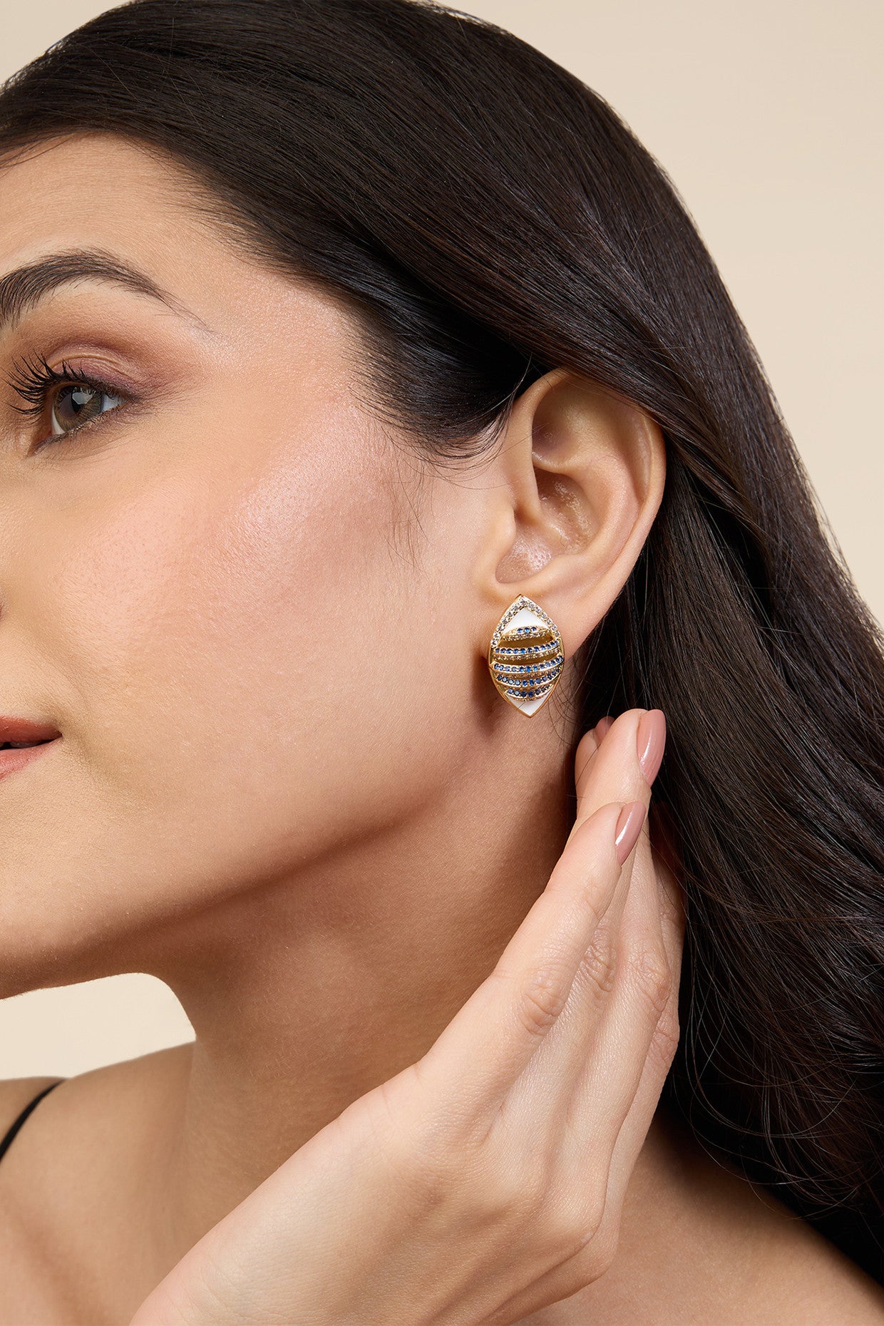 18Kt Gold Plated Eyelet Party Earrings