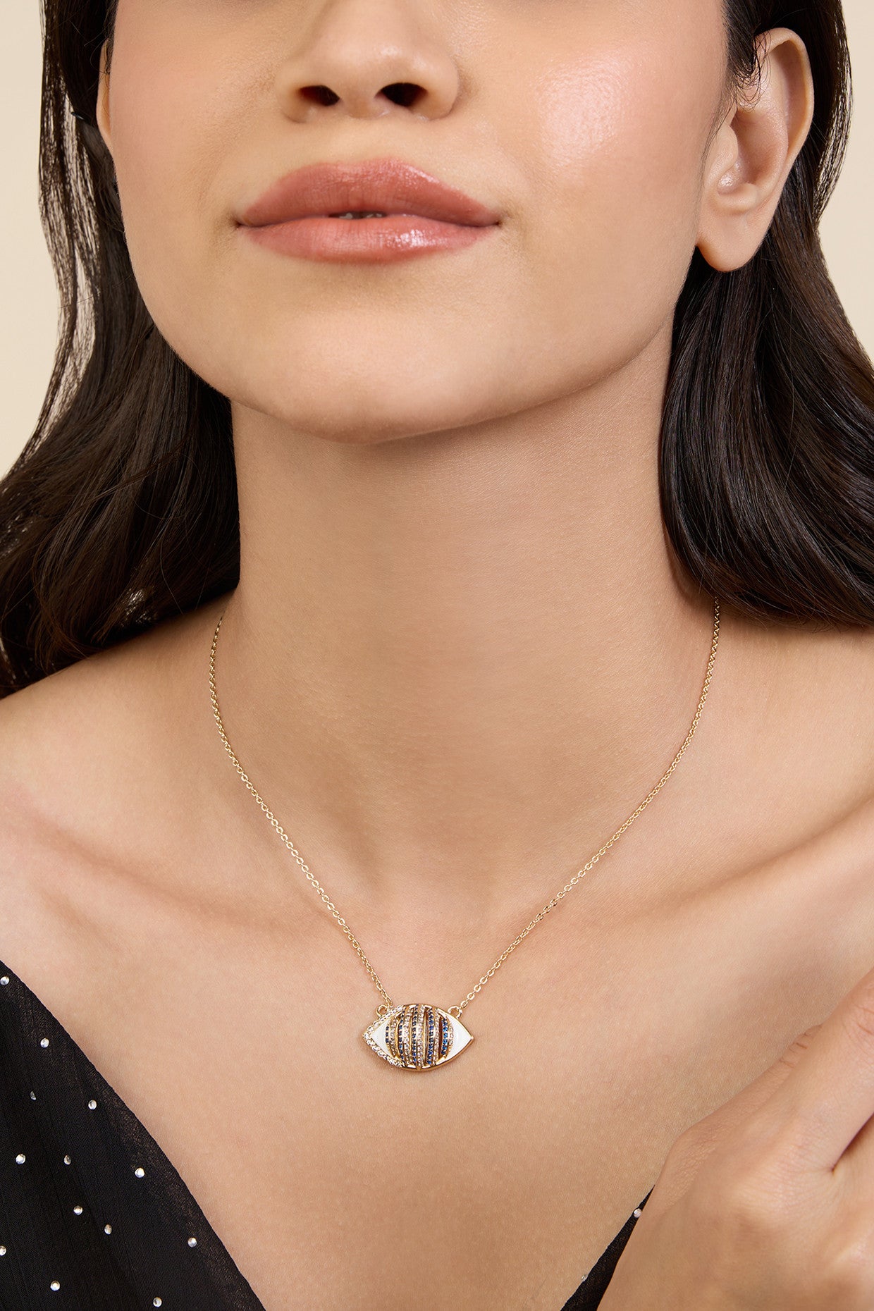 18Kt Gold Plated Eyelet Party Necklace