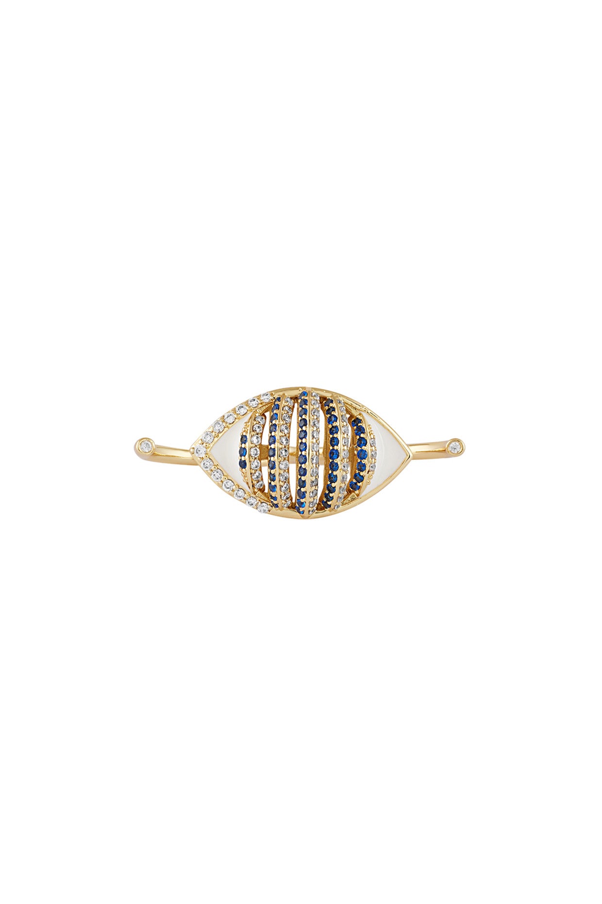 18Kt Gold Plated Eyelet Party Two-Finger Ring