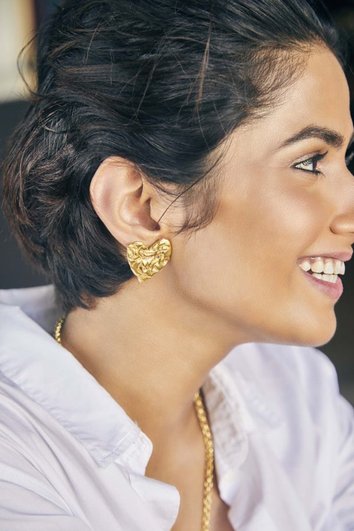 18kt Gold Plated Heart Earrings