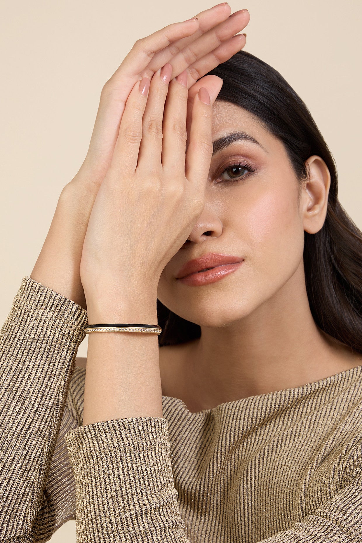 18Kt Gold Plated Midnight Disco Cuff Bracelet