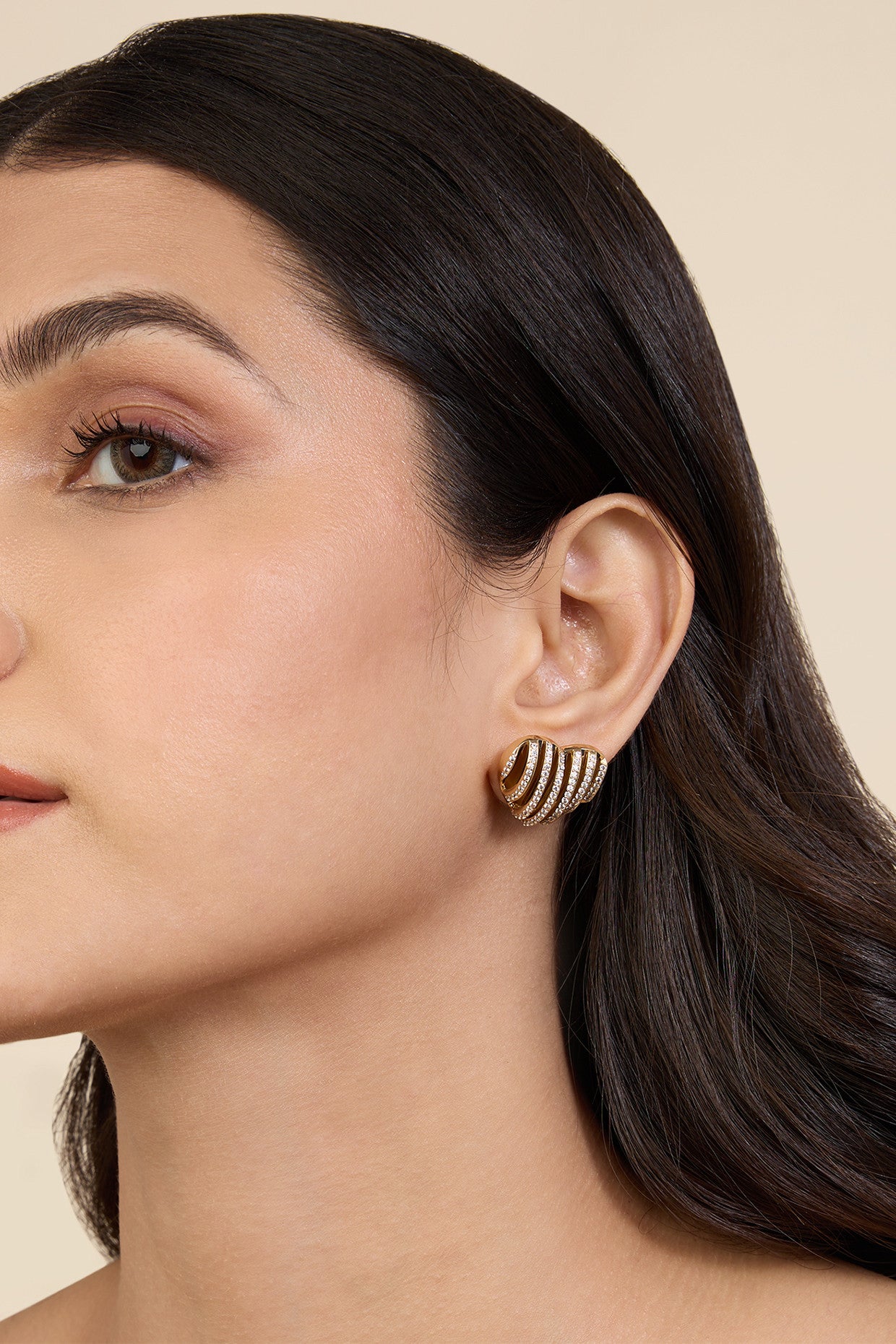 18Kt Gold Plated Midnight Heartbeat Earrings