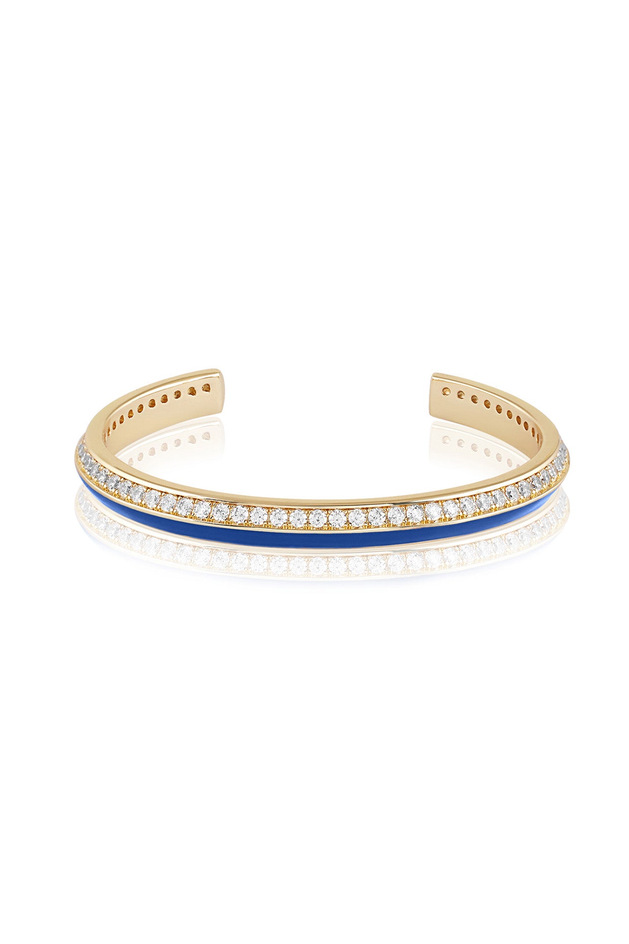 18Kt Gold Plated Navy Disco Cuff Bracelet