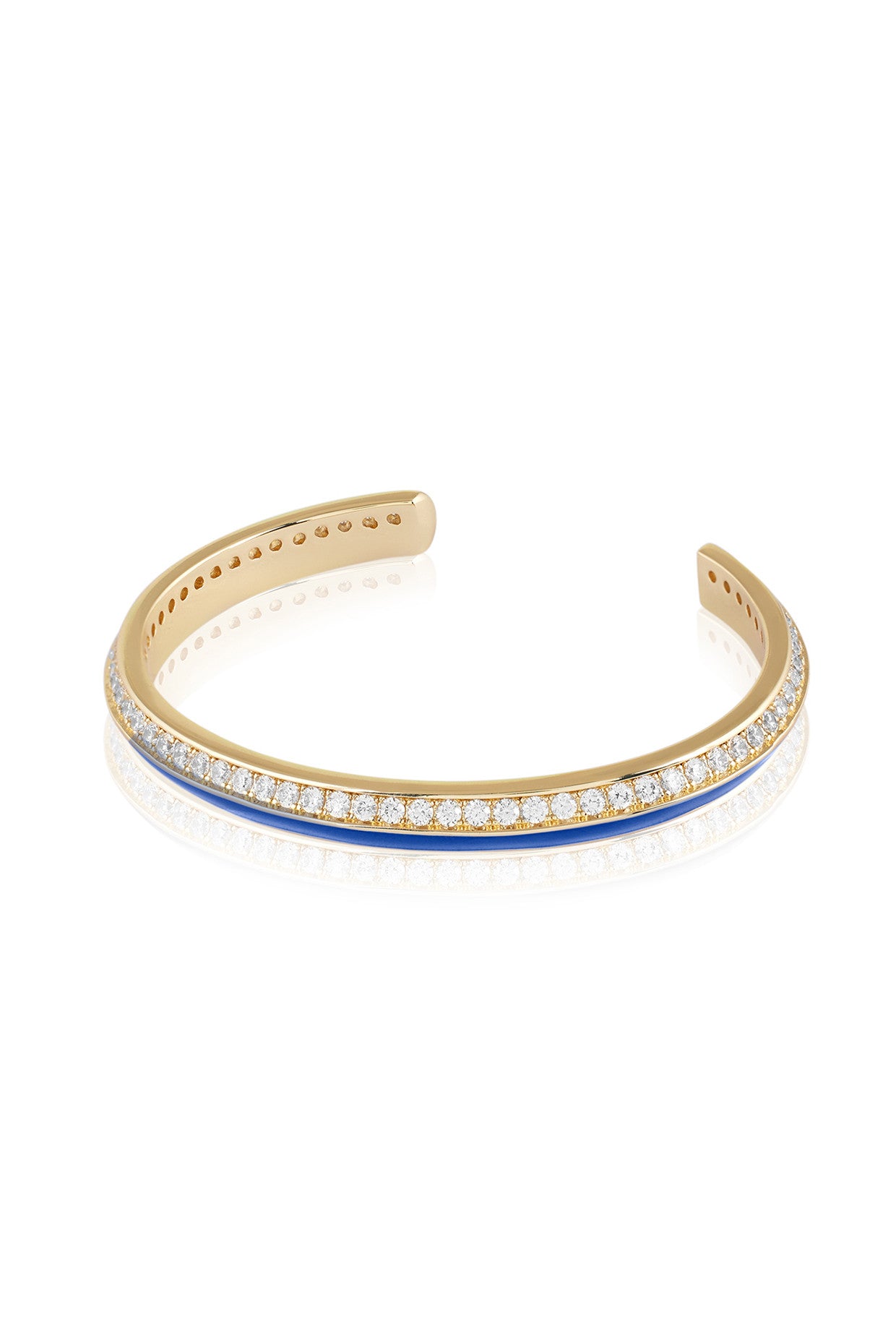 18Kt Gold Plated Navy Disco Cuff Bracelet