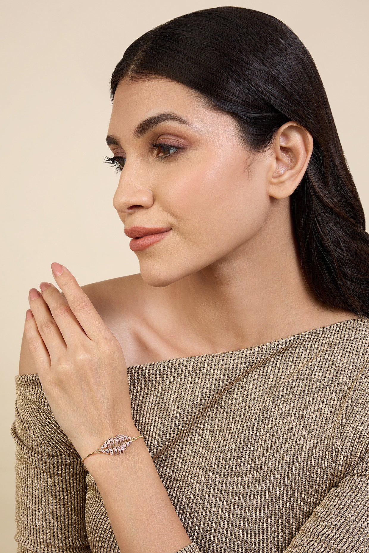 18Kt Gold Plated Party Pout Bolo Bracelet