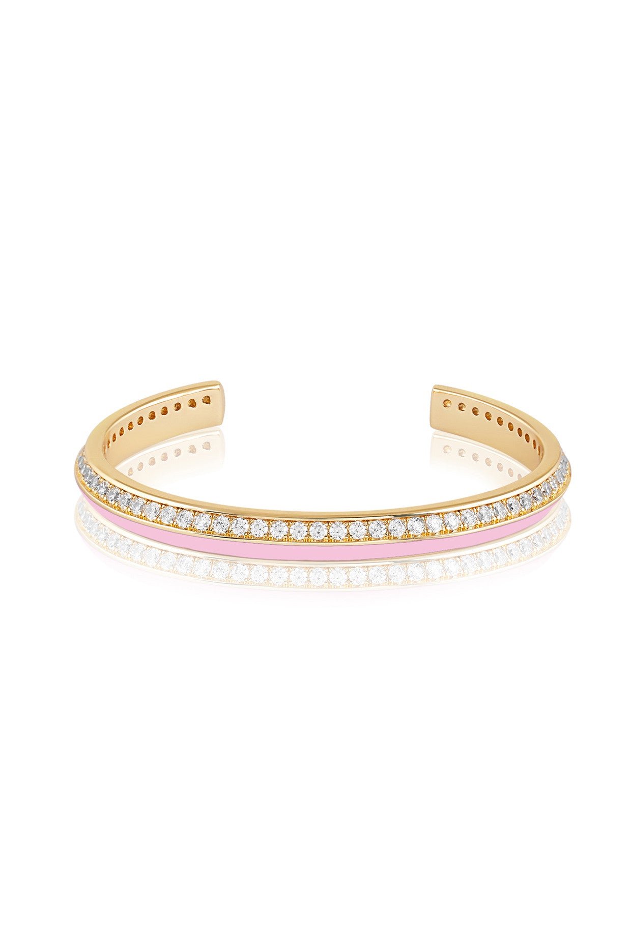 18Kt Gold Plated Pink Disco Cuff Bracelet