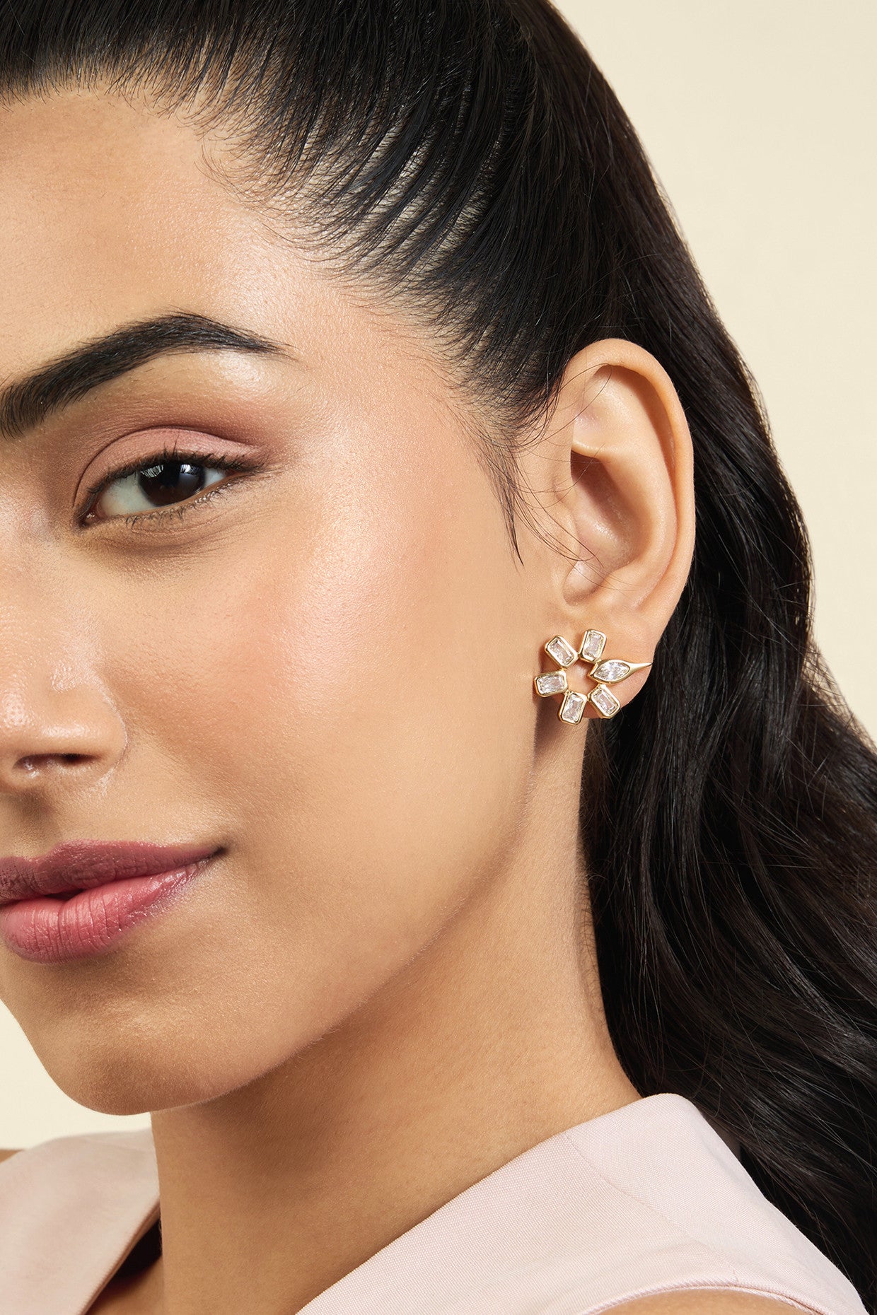 18Kt Gold Plated Punk Tennis Studs