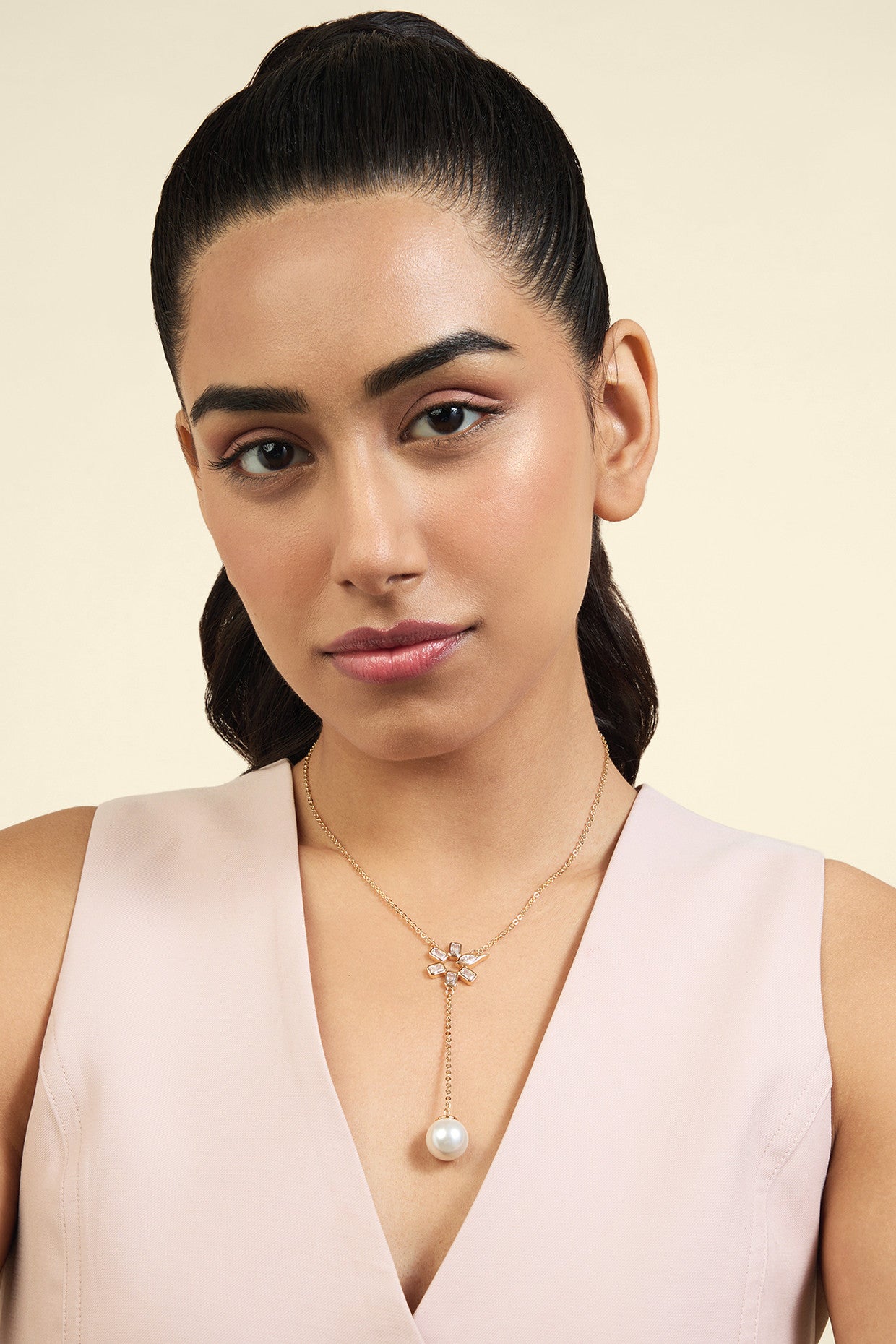 18Kt Gold Plated Punk Tennis Y Necklace