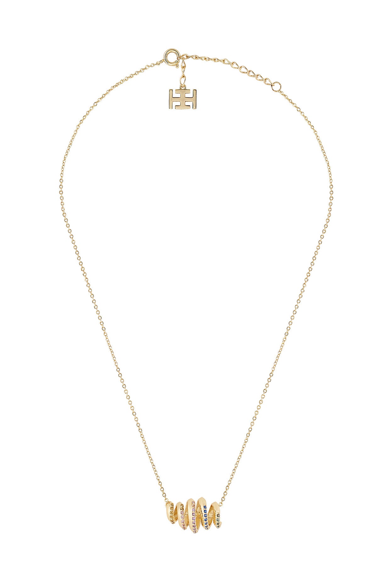 18Kt Gold Plated Rainbow Spiral Necklace