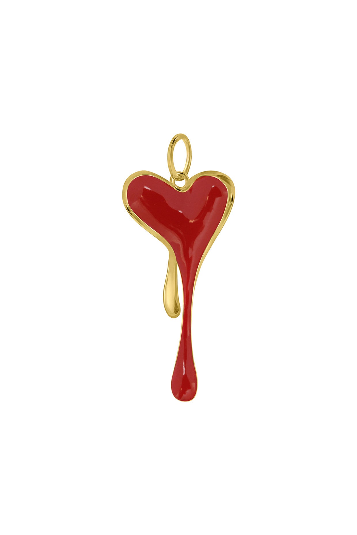 Red Enamel Melting Heart Chain Necklace